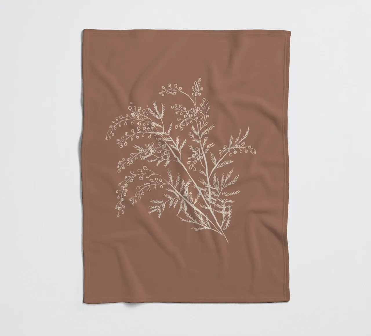Acacia Branch Mocha Mousse coperta in pile da anisillustration