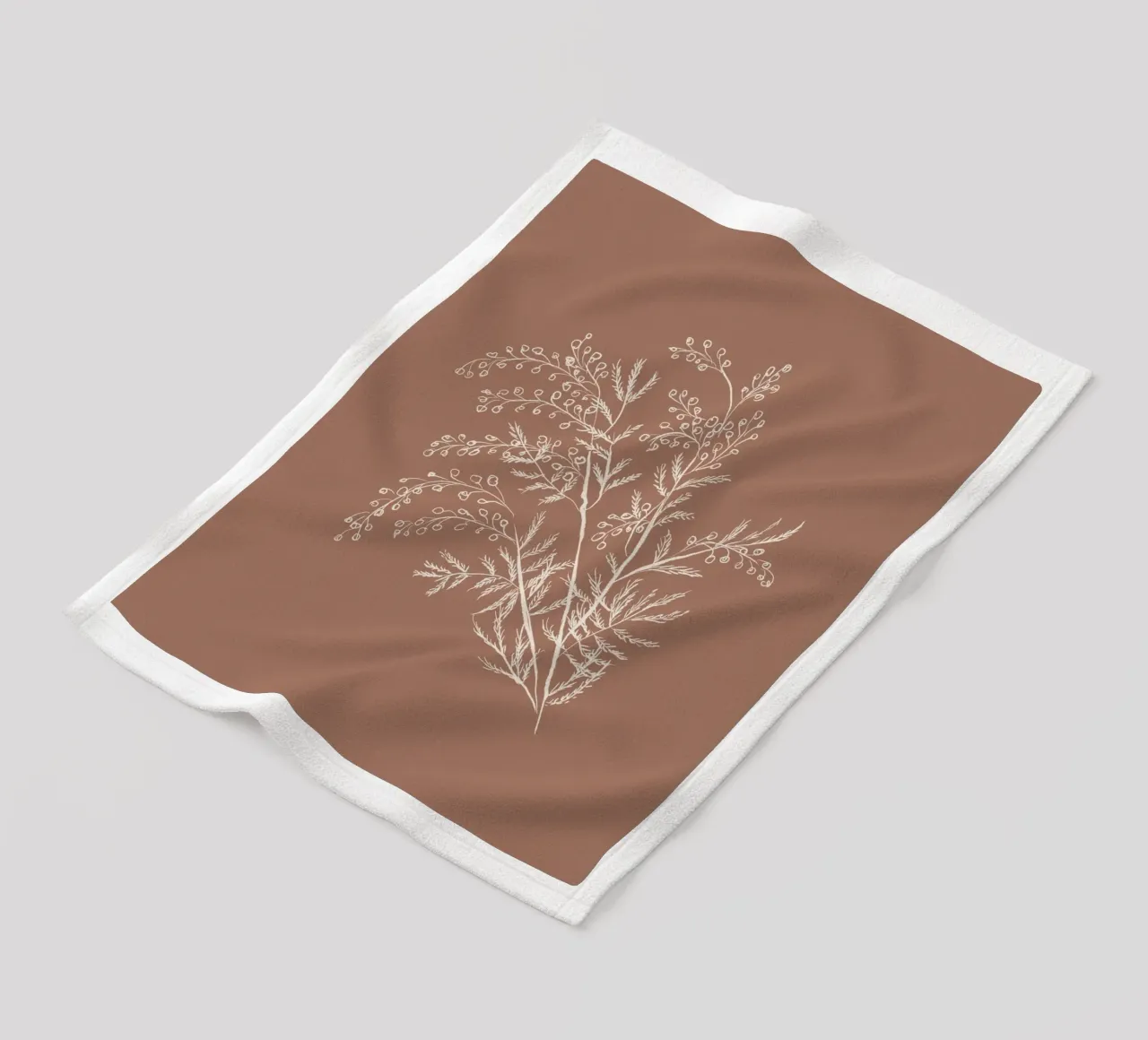 Acacia Branch Mocha Mousse coperta in pile da anisillustration