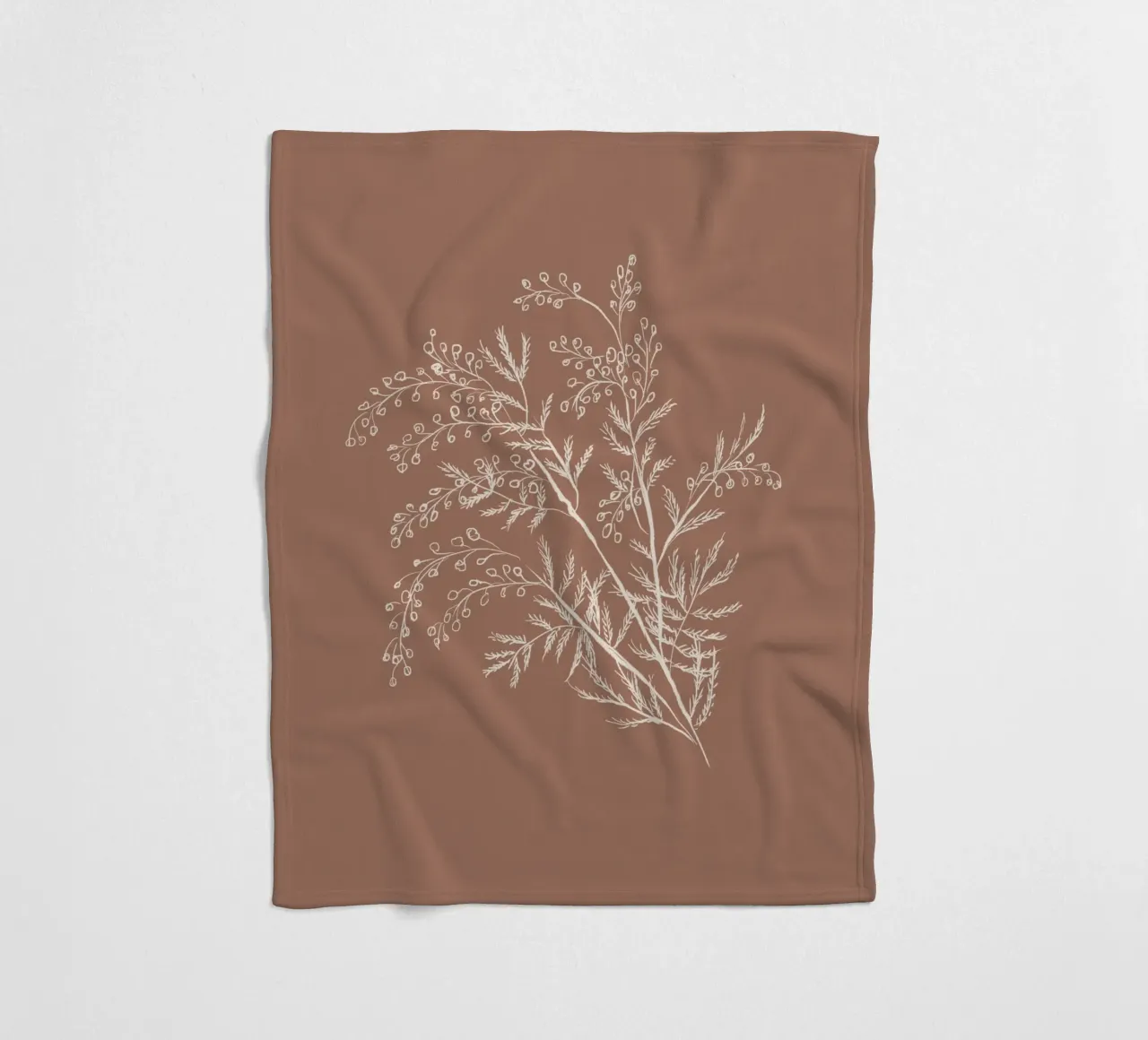 Acacia Branch Mocha Mousse coperta in pile da anisillustration