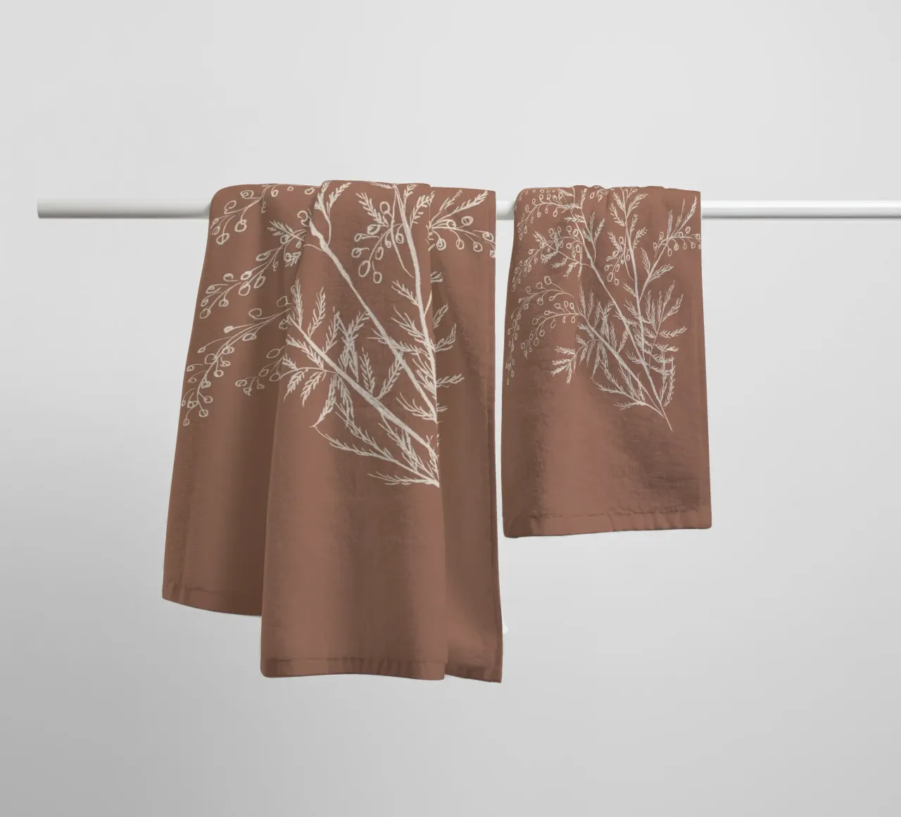 Acacia Branch Mocha Mousse asciugamano da bagno da anisillustration