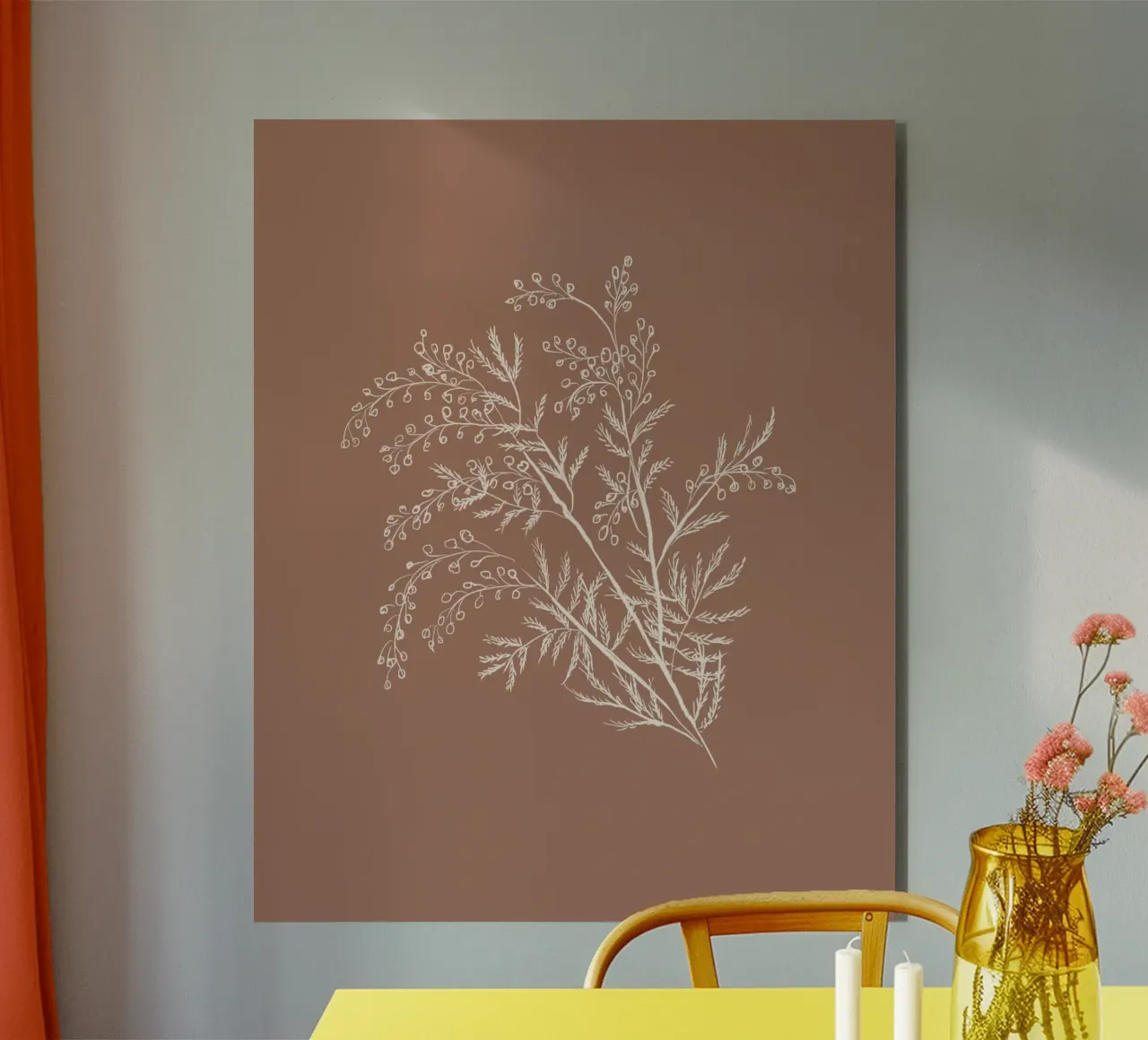 Acacia Branch Mocha Mousse alluminio dibond da anisillustration