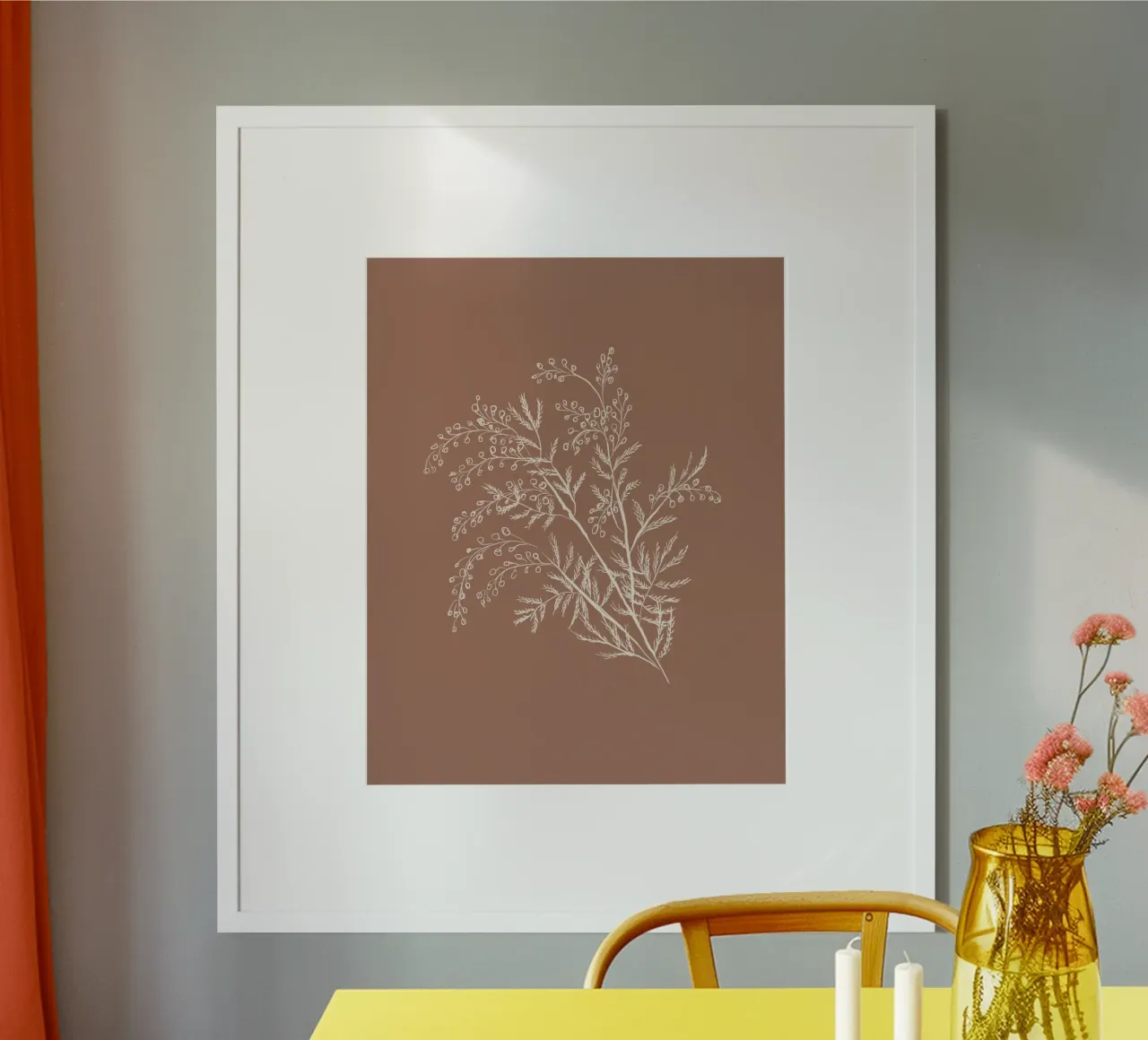 Acacia Branch Mocha Mousse carta hahnemühle da anisillustration