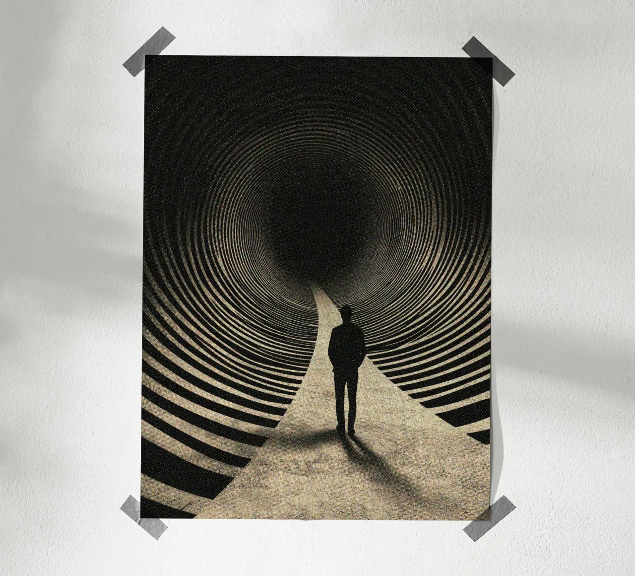 Tunnel a illusione ottica poster con telaio in alluminio da Taudalpoi
