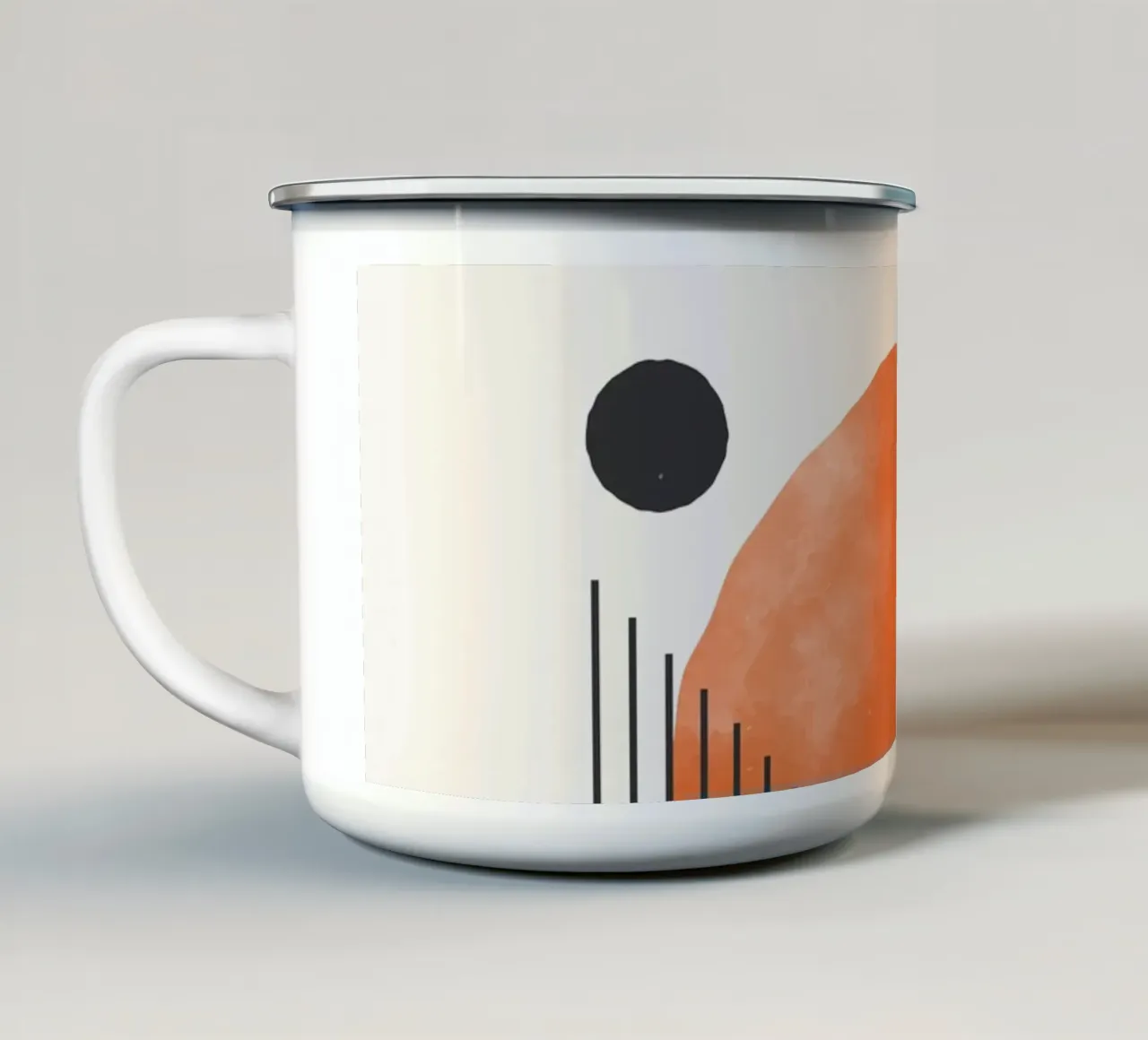 Boho Arte astratta Design Arancione Moderno tazza in smalto da Whole©