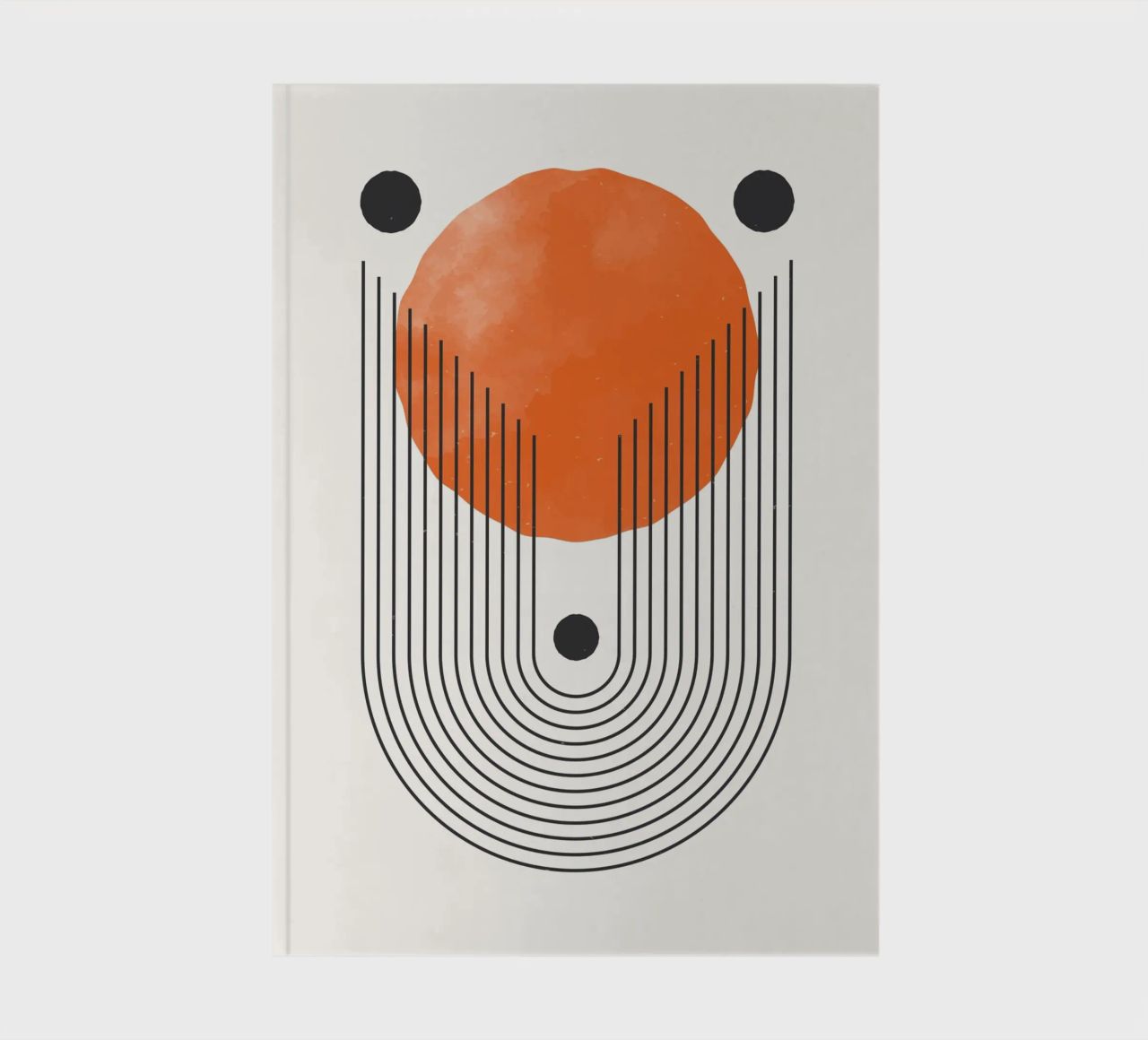 Boho Design d'art abstrait Orange Moderne carnet de notes de Whole©