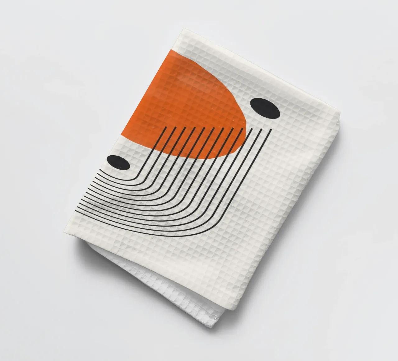 Boho Abstract Kunstontwerp Oranje Modern theedoek van Whole©