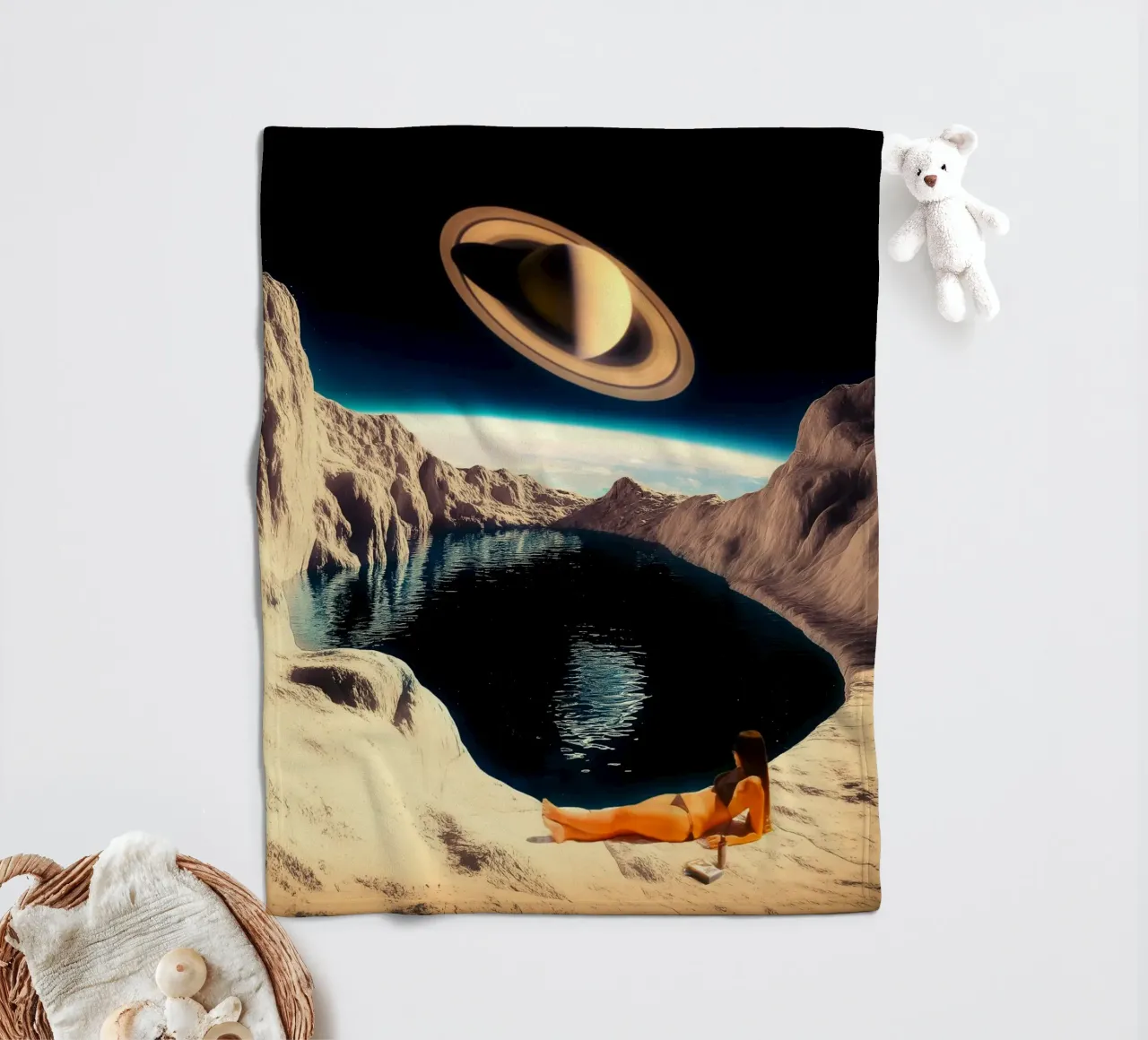 Mond-Pool Fleecedecke von Taudalpoi