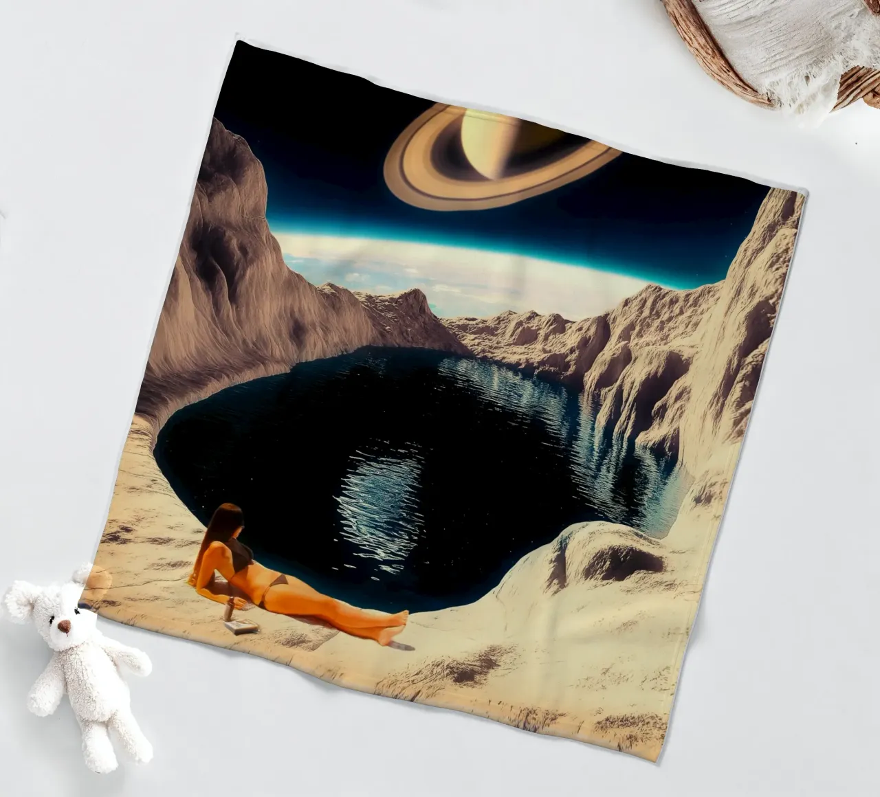 Mond-Pool Fleecedecke von Taudalpoi