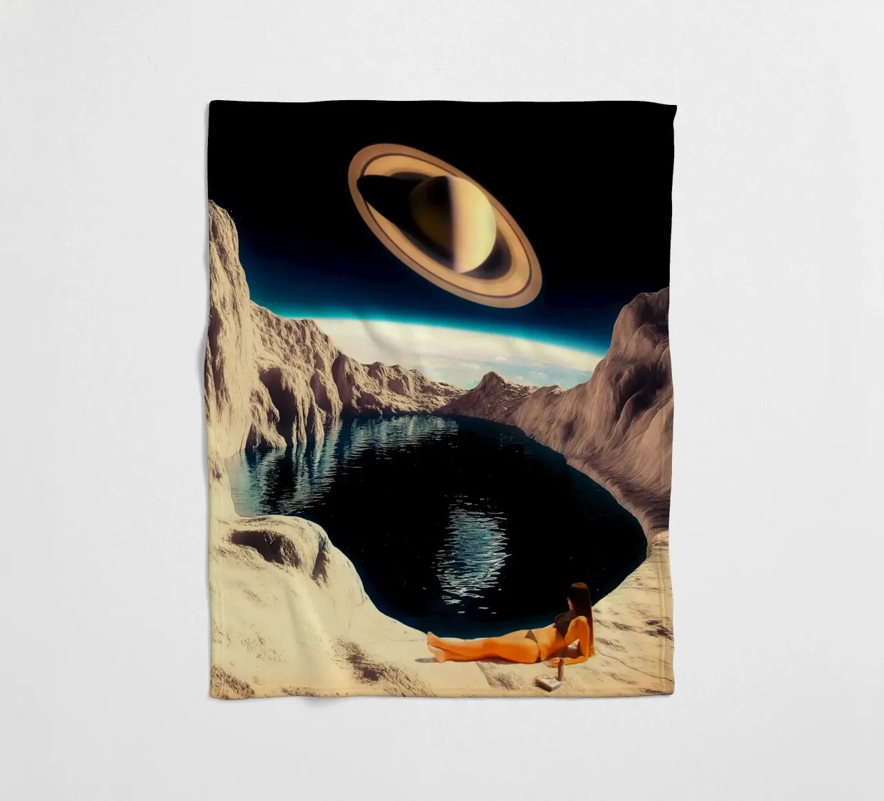 Mond-Pool Fleecedecke von Taudalpoi