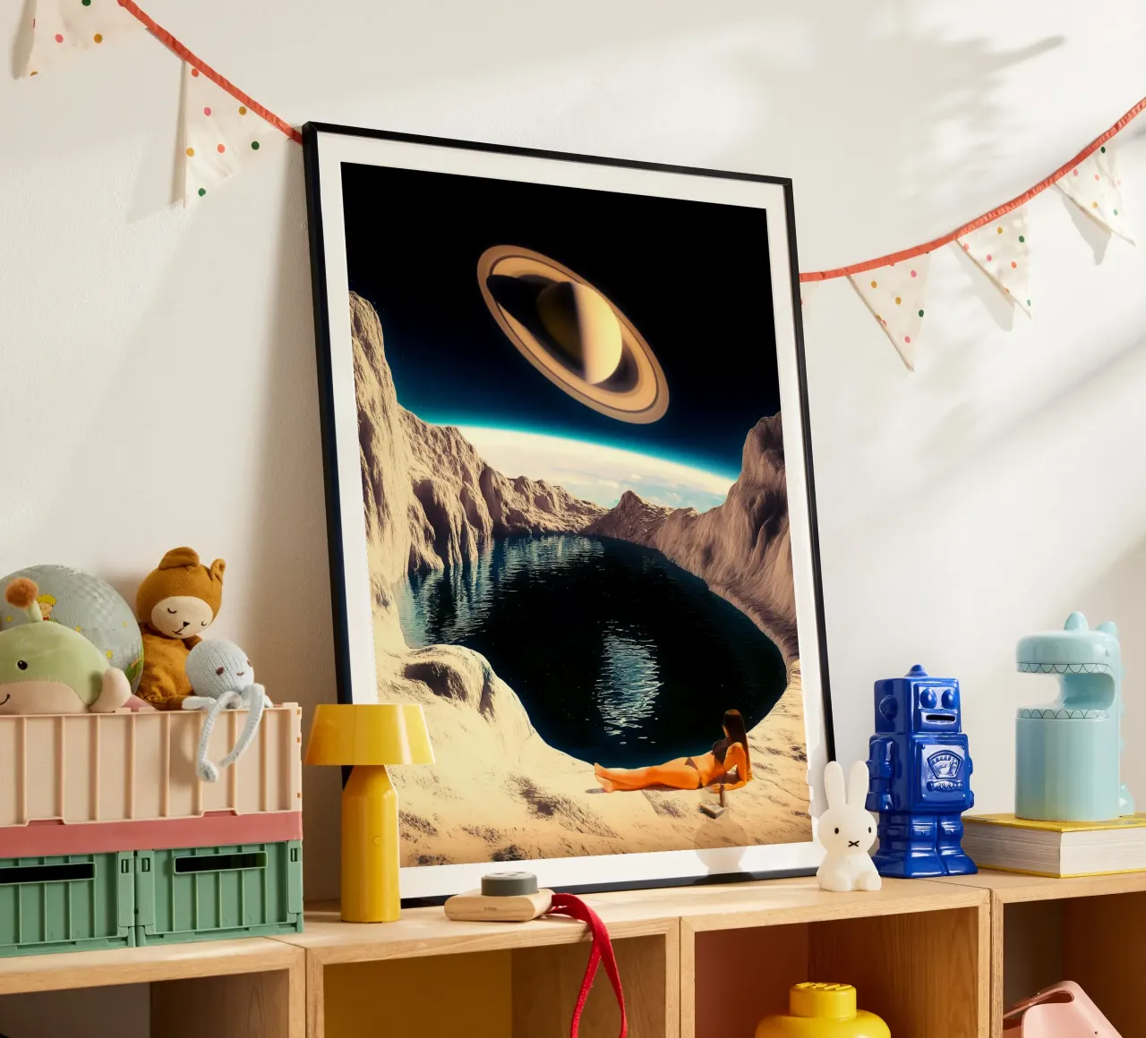 Piscina lunare poster con telaio in plastica da Taudalpoi