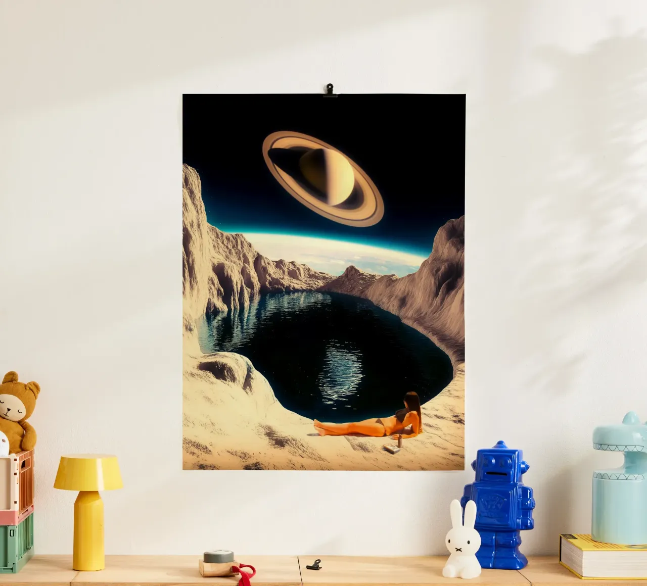 Piscina lunare poster con telaio in plastica da Taudalpoi