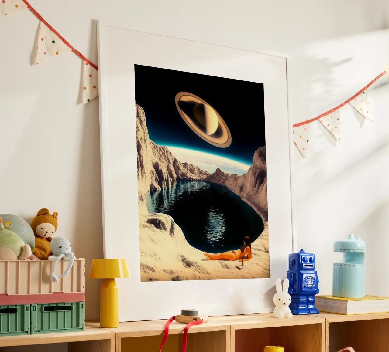 Piscina lunare poster con telaio in plastica da Taudalpoi