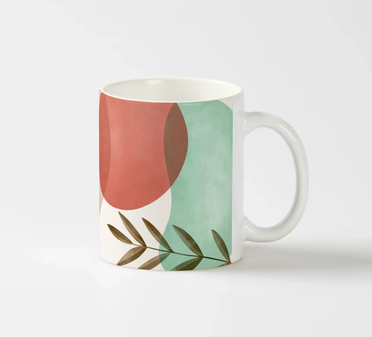 Boho Natuurlijk Abstract Modern Groen Beige Ontwerp keramische mok van Whole©