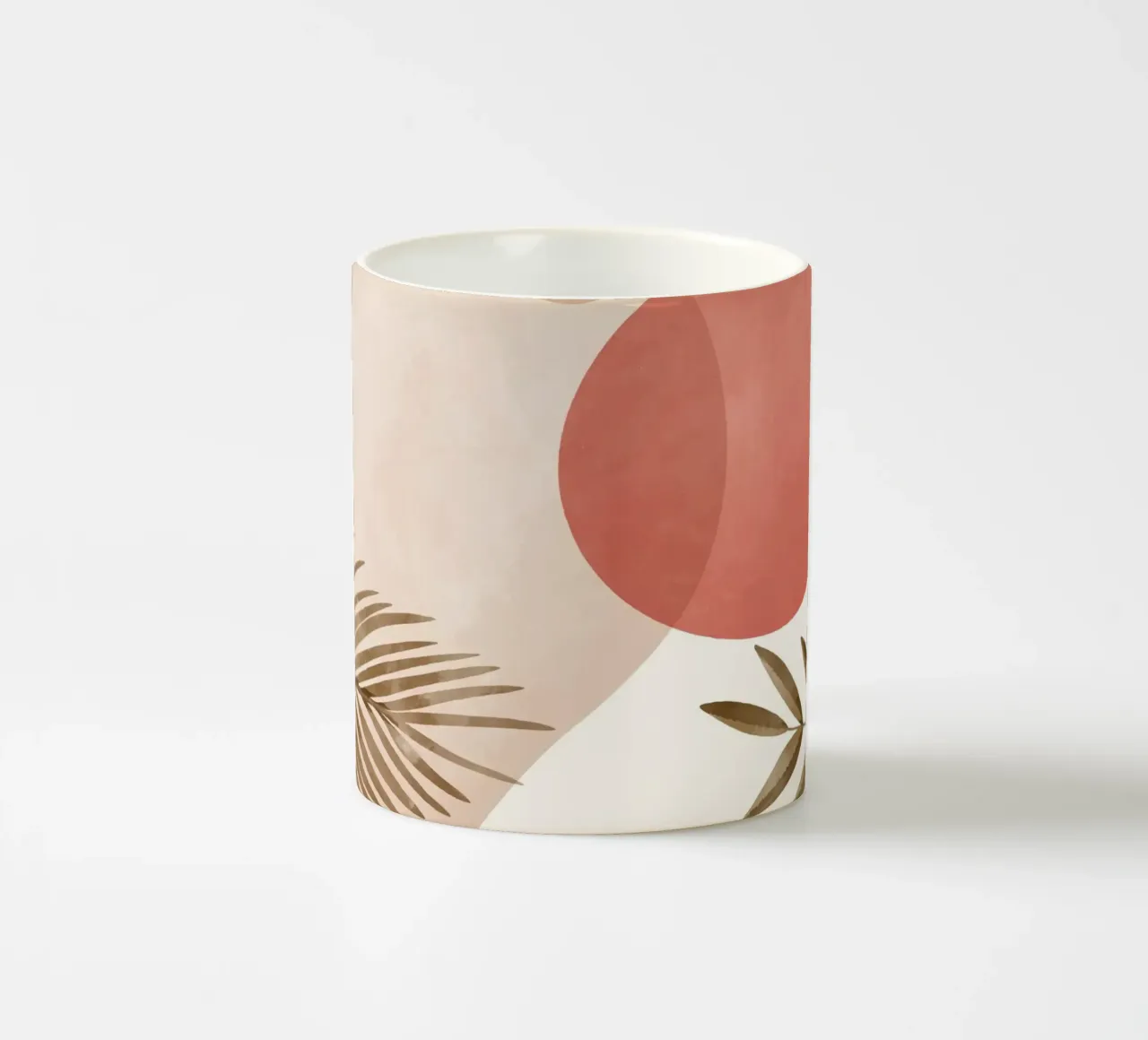 Boho Natuurlijk Abstract Modern Groen Beige Ontwerp keramische mok van Whole©