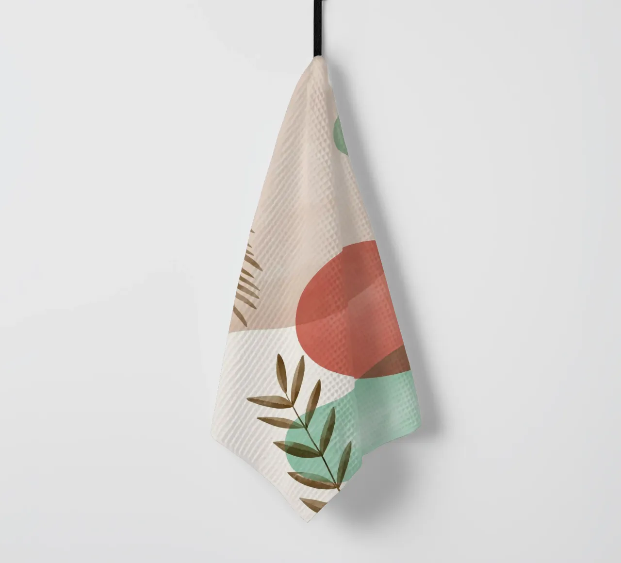 Boho Nature abstraite Moderne Vert Beige Design torchon de Whole©
