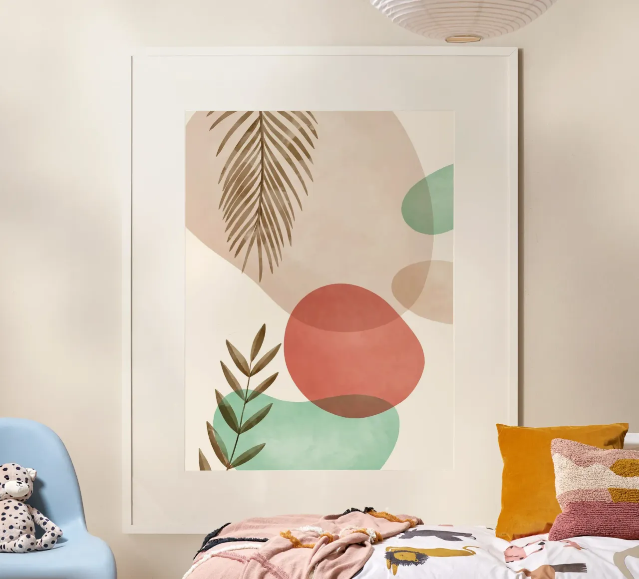 Boho Natuurlijk Abstract Modern Groen Beige Ontwerp hahnemühle van Whole©