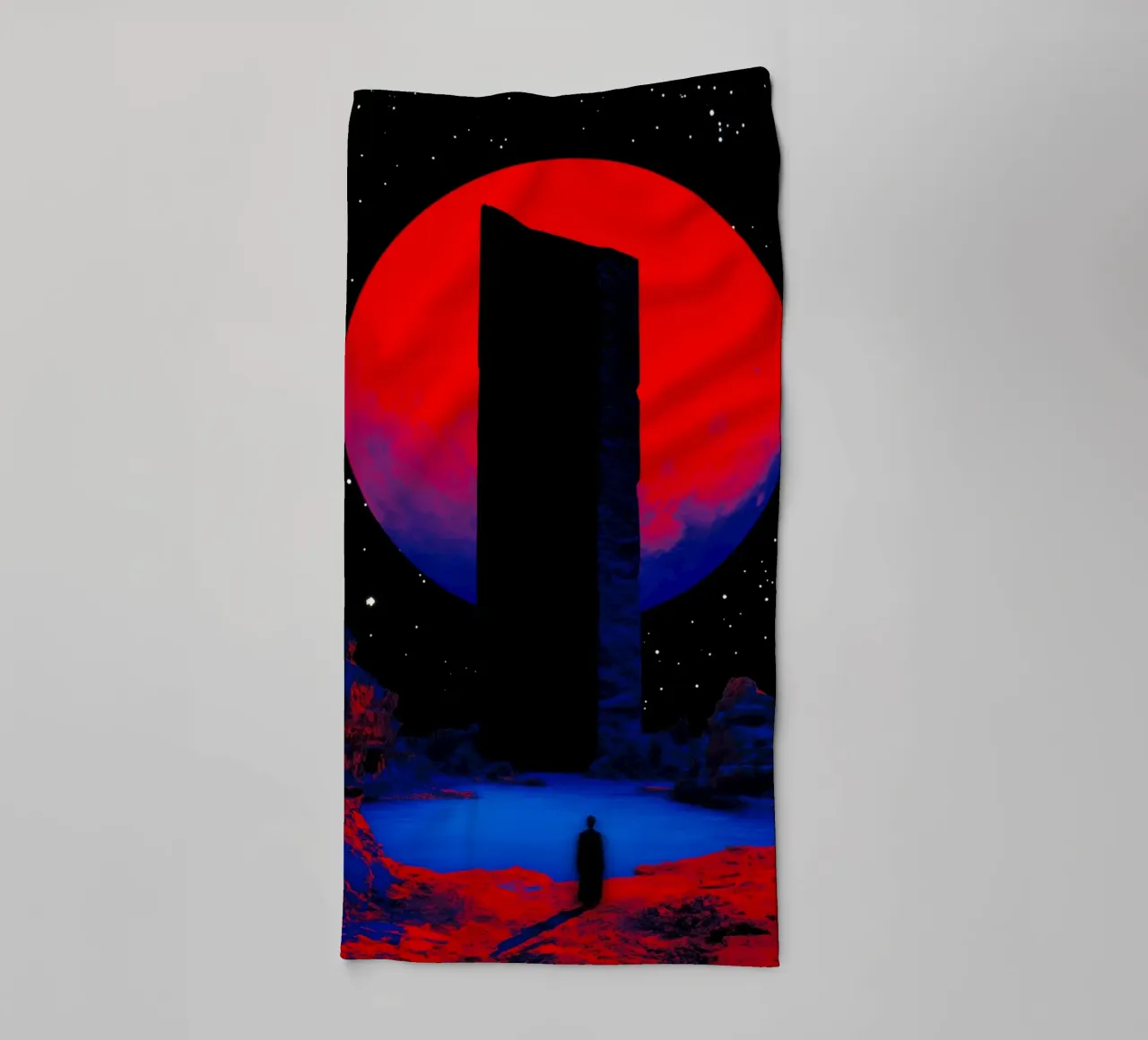 Cosmic Red Moon Aura towel by Taudalpoi