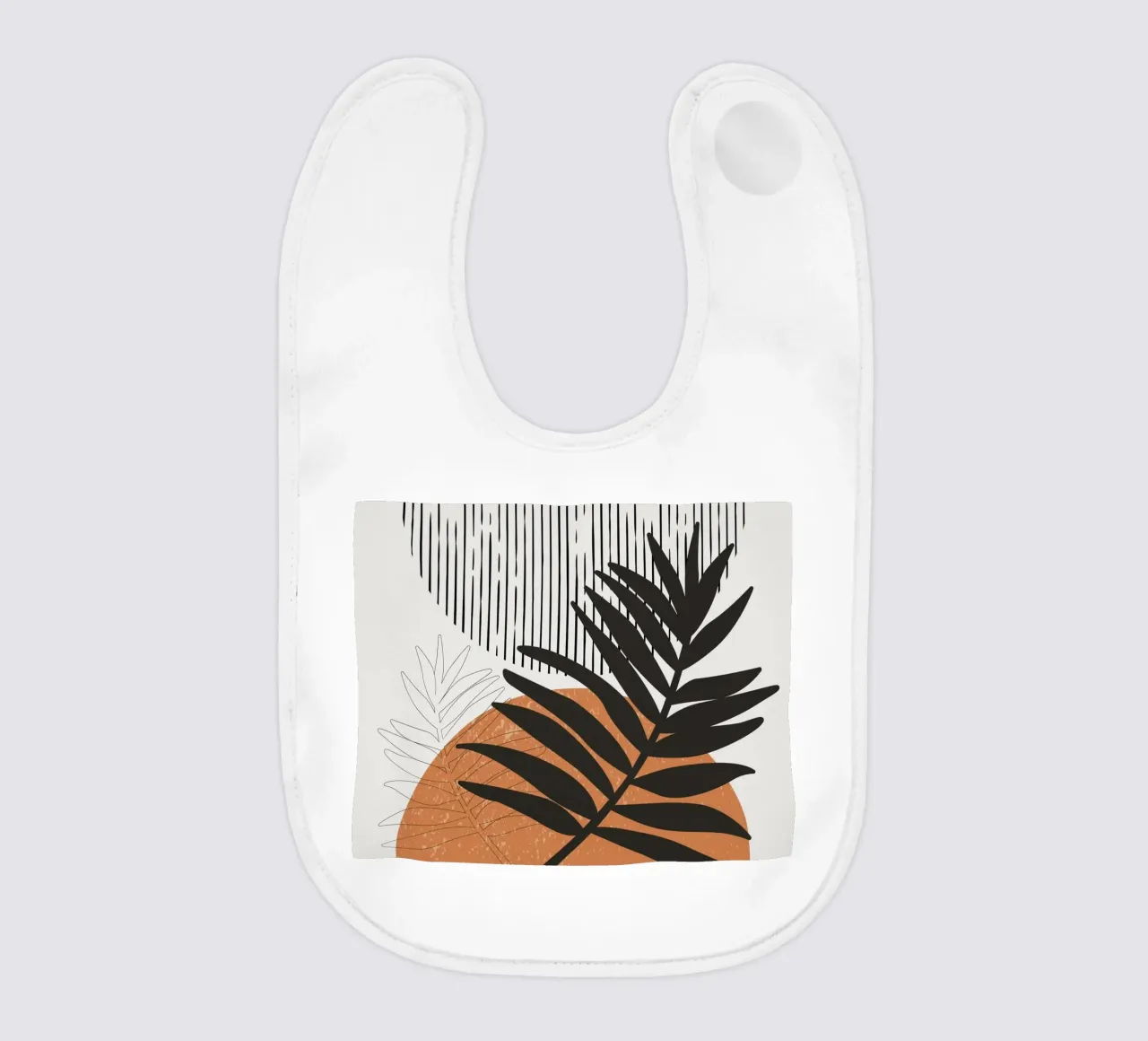 Boho Line Art Natura Moderna Nero Arancione bavaglino da Whole©