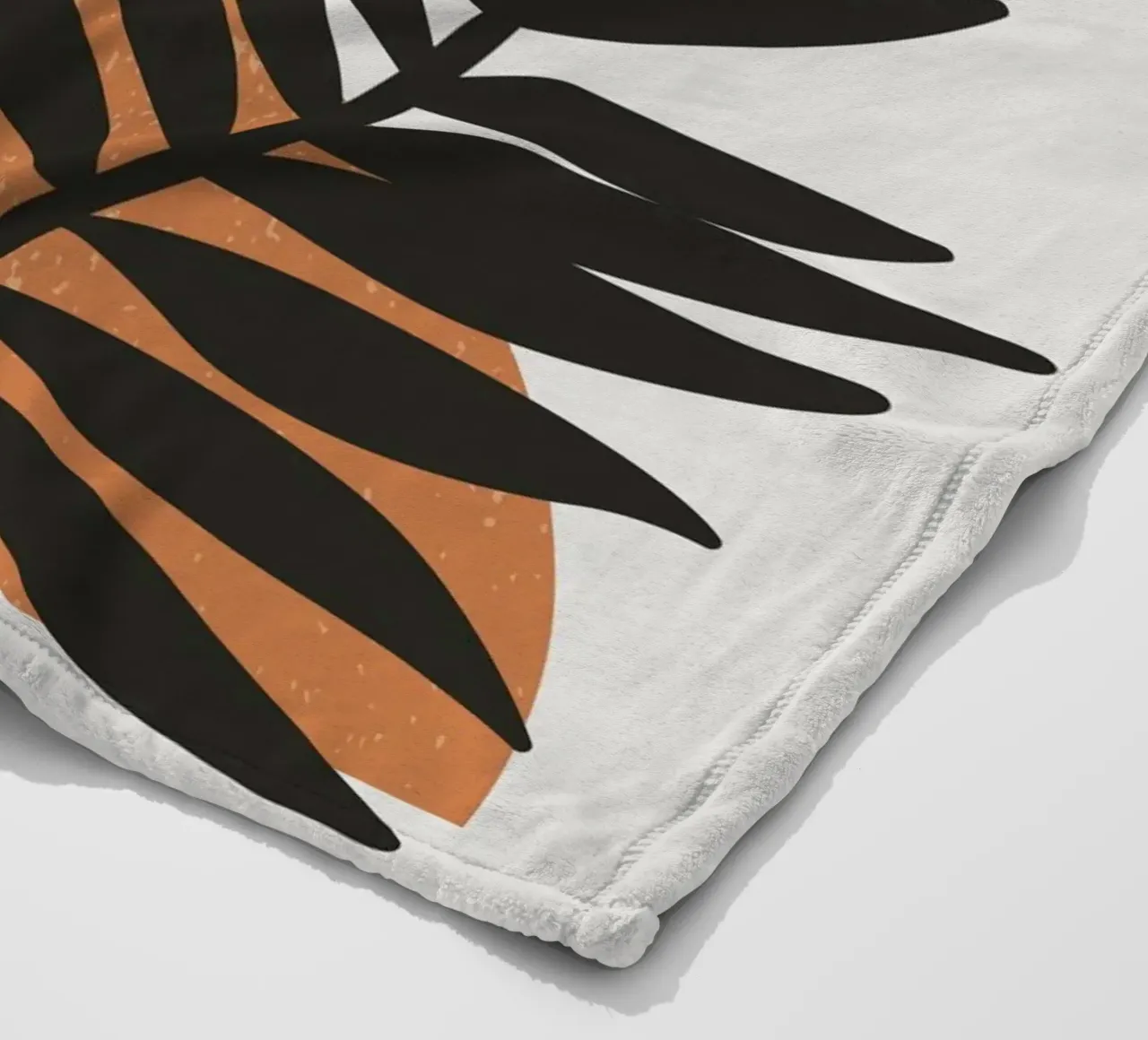 Boho Line Art Natura Moderna Nero Arancione coperta in pile da Whole©