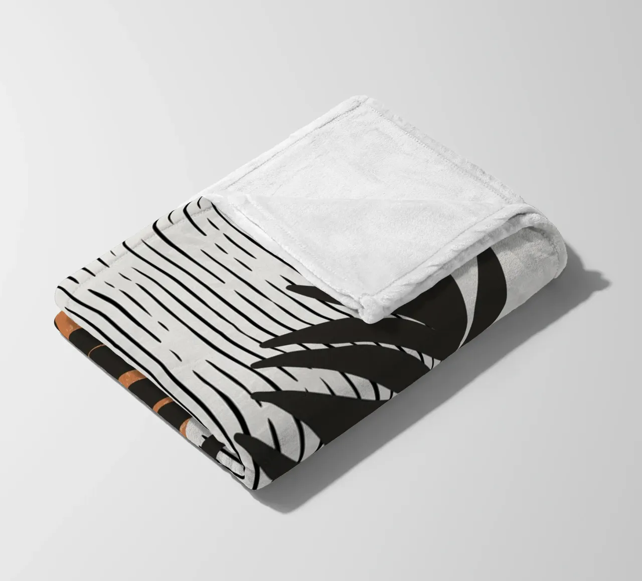 Boho Line Art Natura Moderna Nero Arancione coperta in pile da Whole©