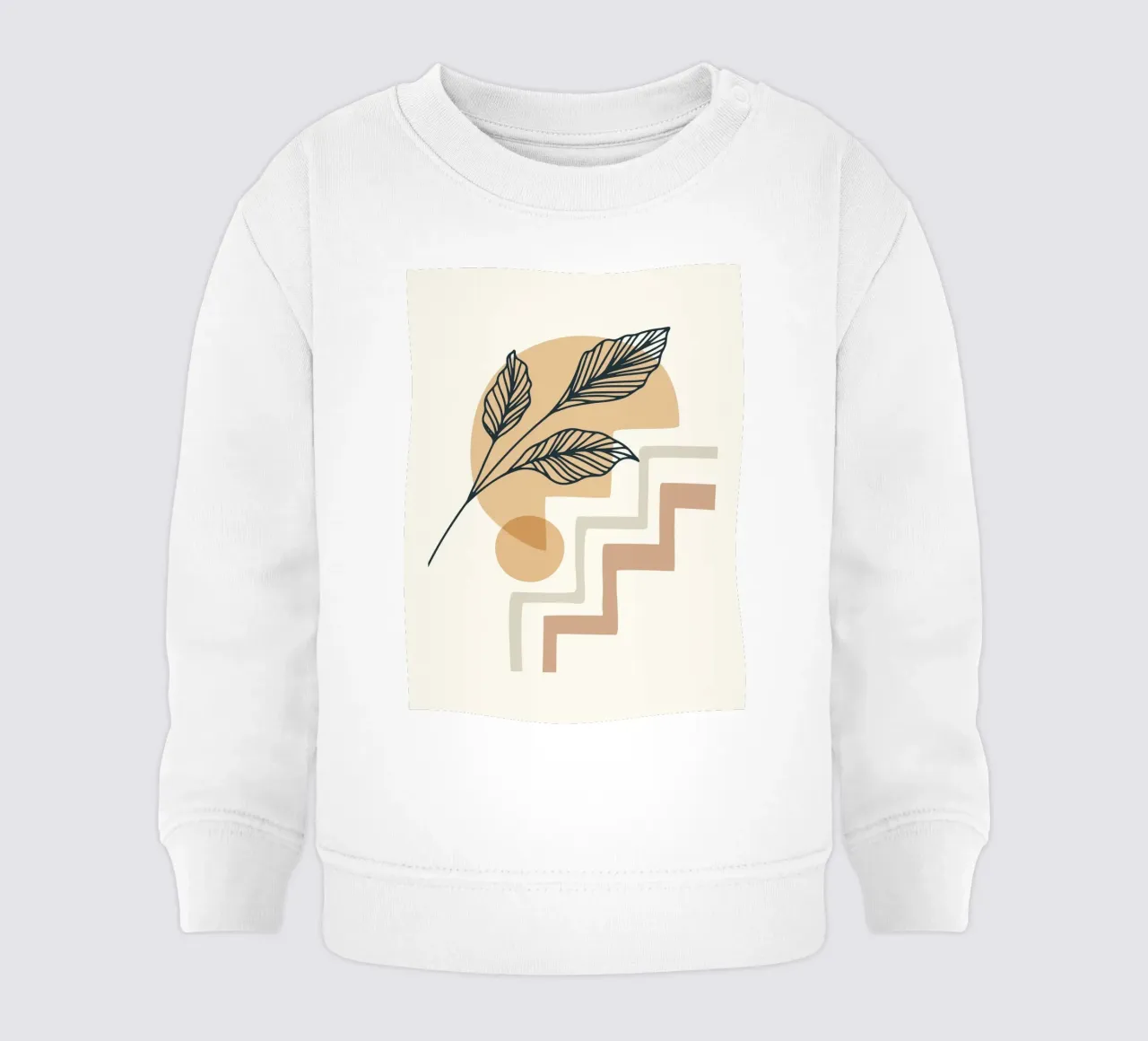Boho Line Art Foglie Beige Moderno felpa neonato da Whole©