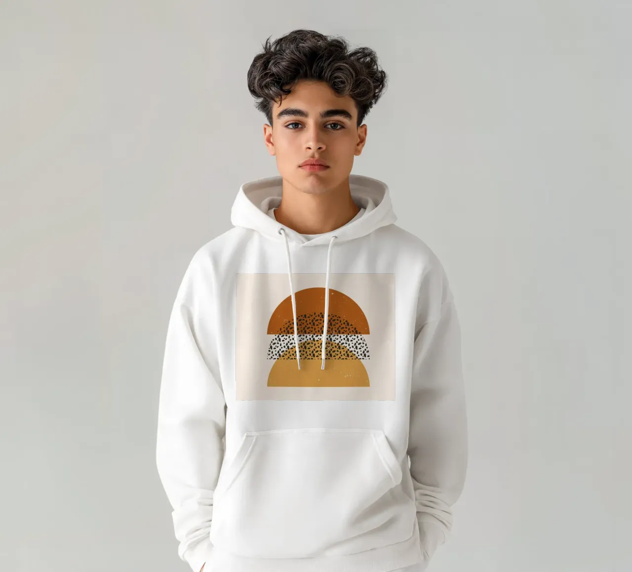 Boho Semicírculo Geométrico Moderno Retro sudadera con capucha de Whole©