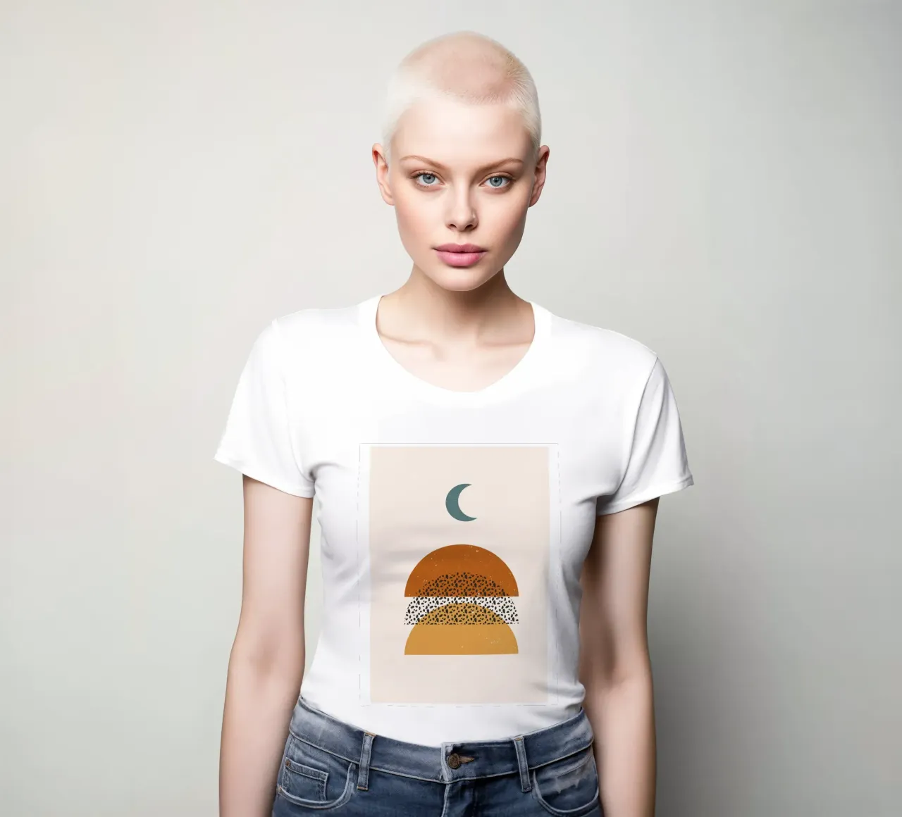 Boho Semicírculo Geométrico Moderno Retro camiseta de mujer de Whole©