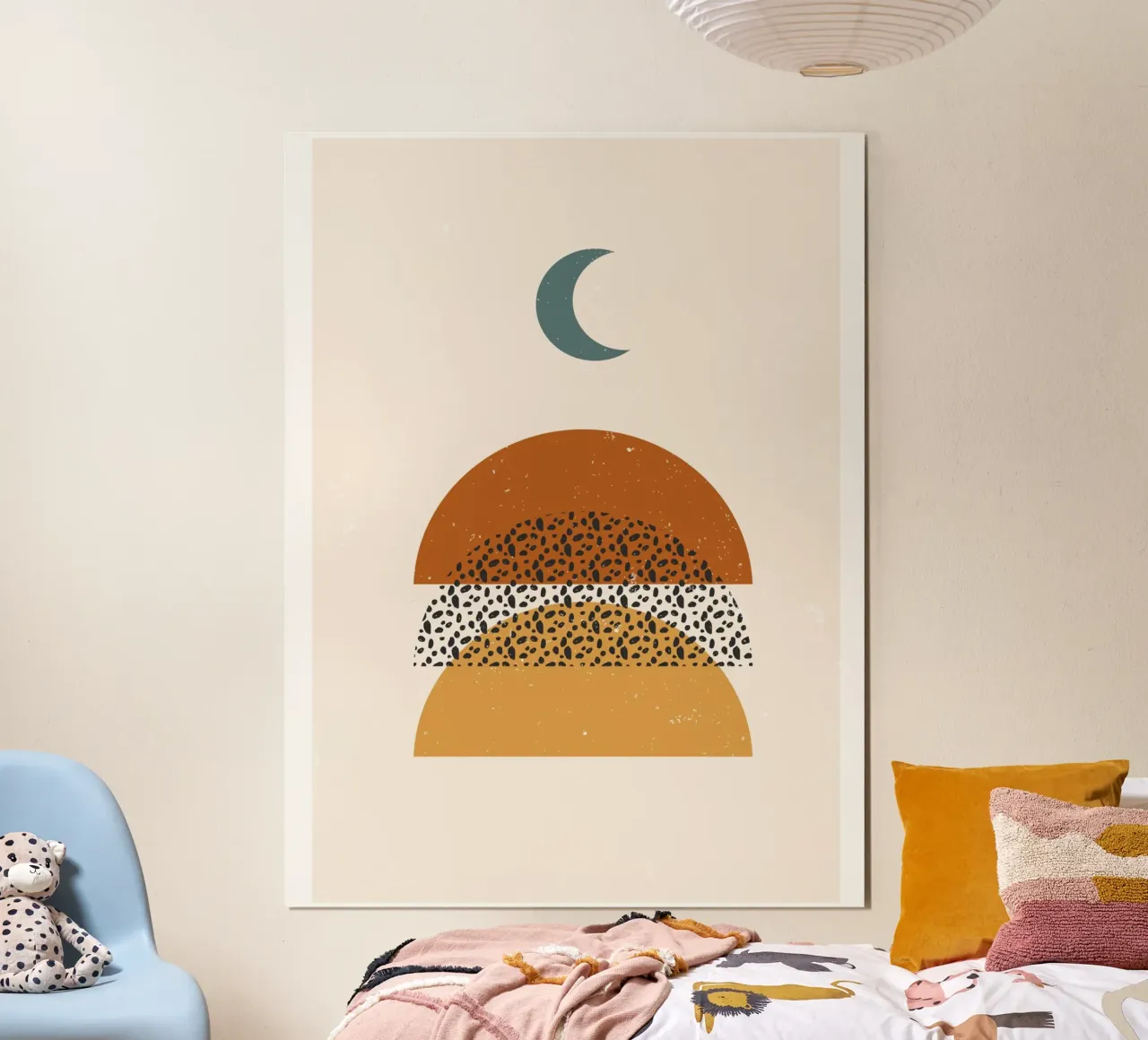 Boho Semicerchio Geometrico Moderno Retro poster con telaio in plastica da Whole©