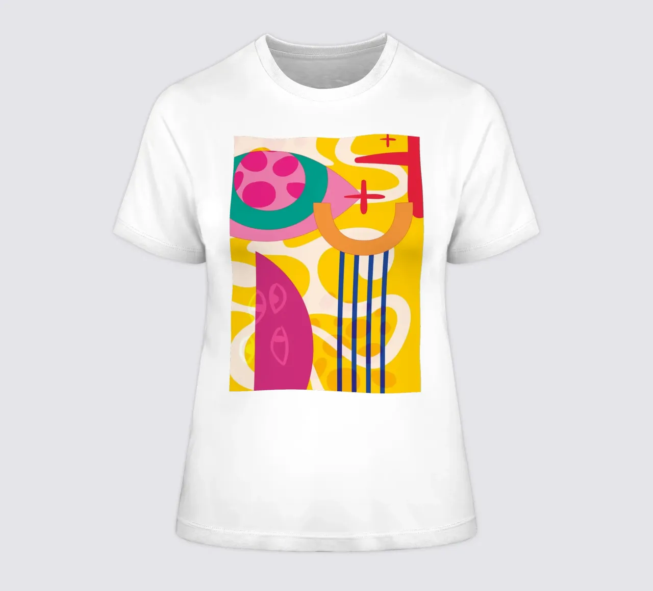 Pop Art Abstract Colourful Modern women's fitted t-shirt by Whole©