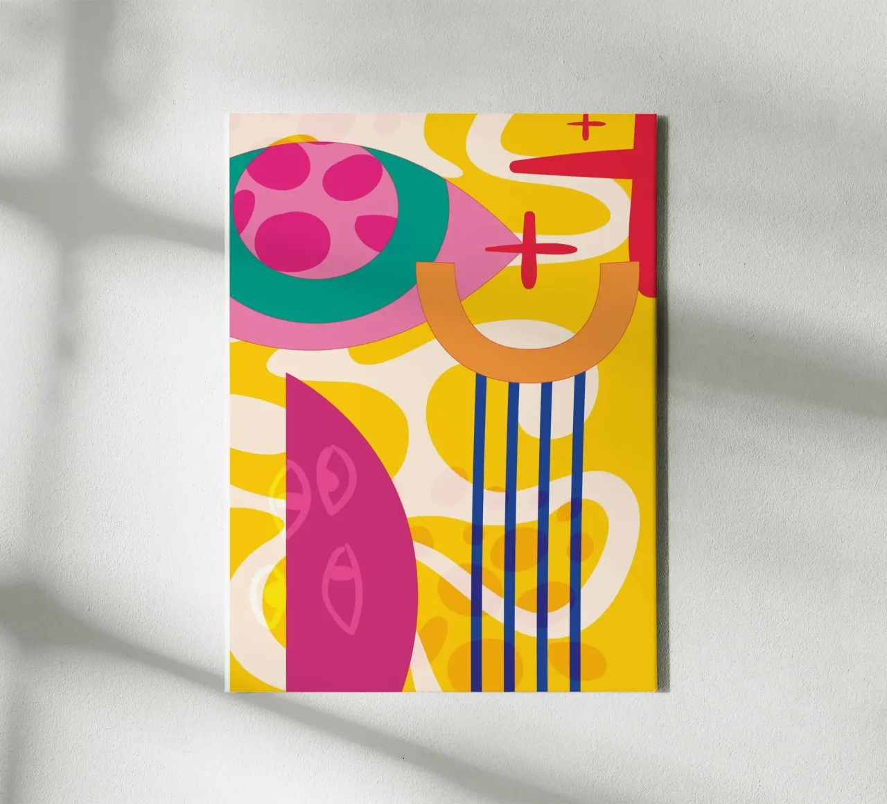 Pop Art Abstrakt Bunt Modern Leinwand mit Schattenfugenrahmen von Whole©