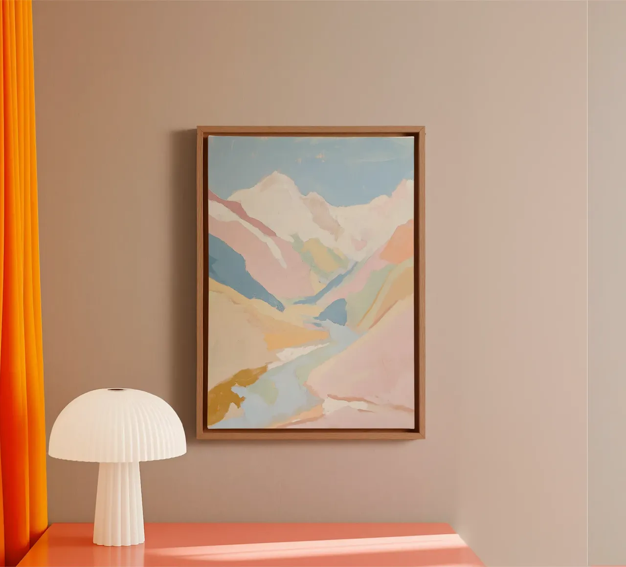 Bergen Abstract Pastel Fauvisme Natuur canvas met Baklijst van Euphoria Theresa