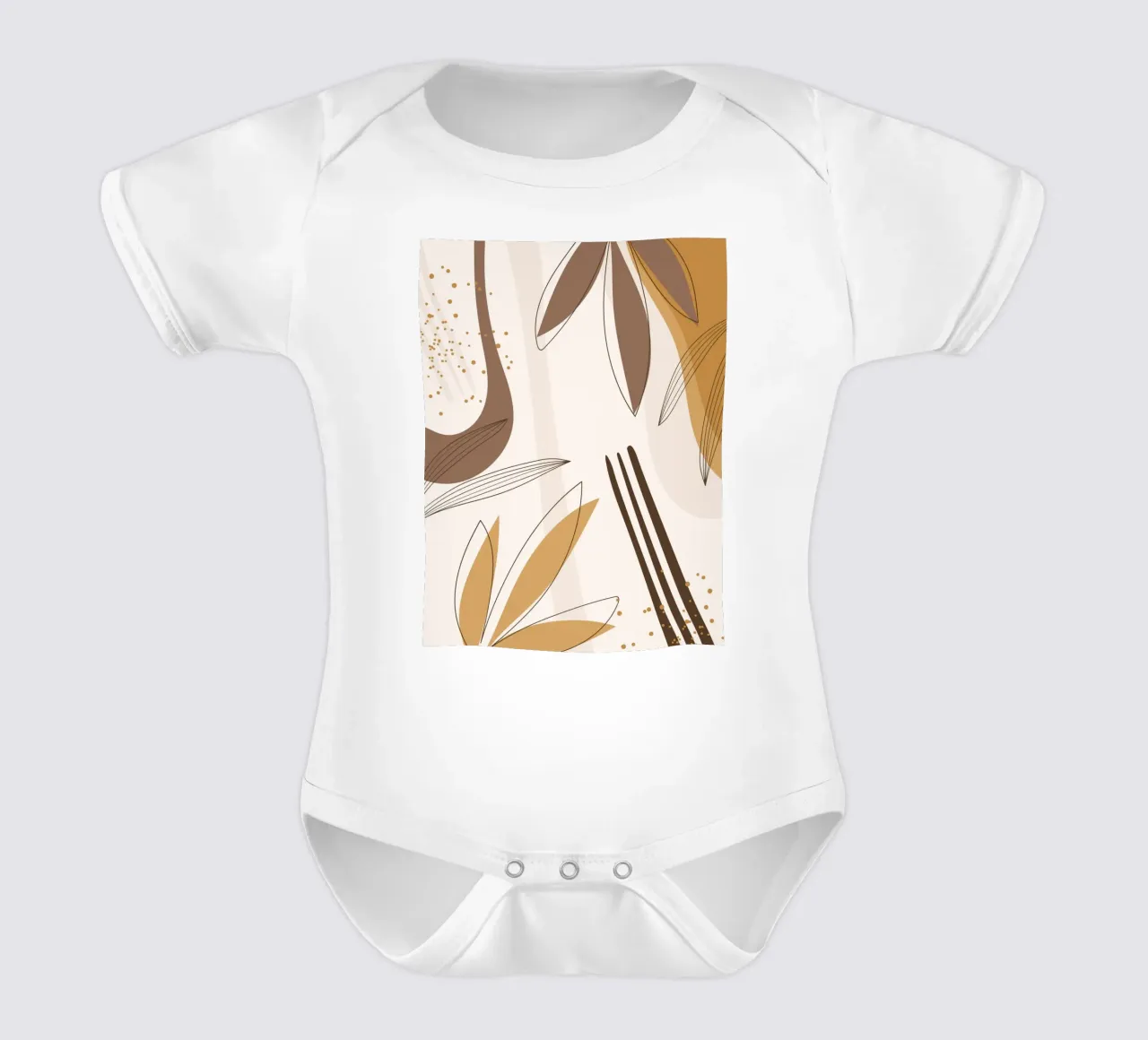 Boho Line Art Natura Beige Marrone body neonato maniche corte da Whole©