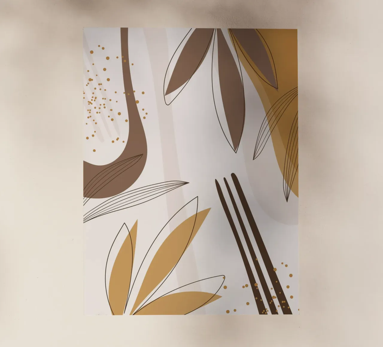 Boho Line Art Natura Beige Marrone pellicola backlit da Whole©