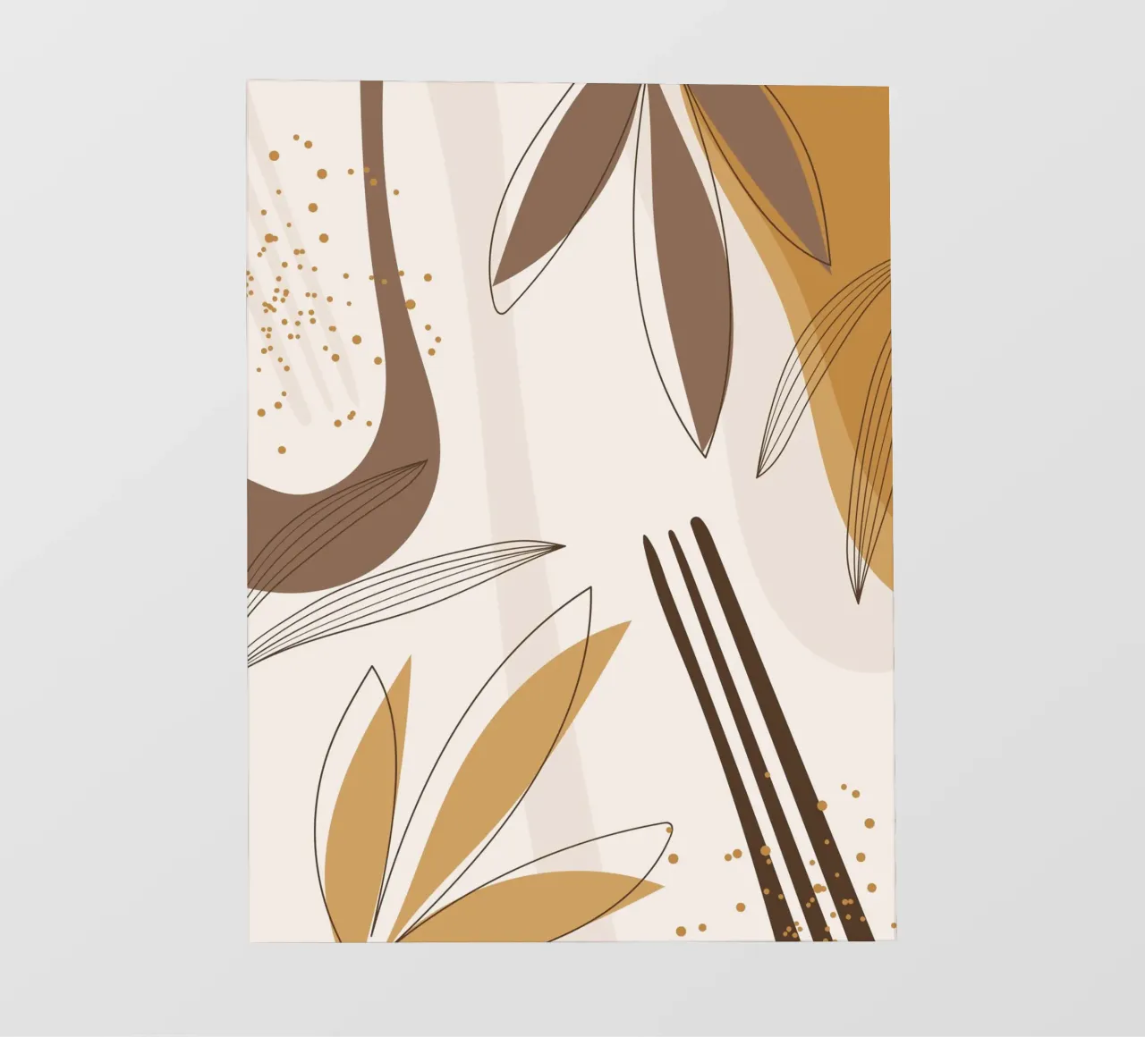 Boho Line Art Natura Beige Marrone pellicola backlit da Whole©