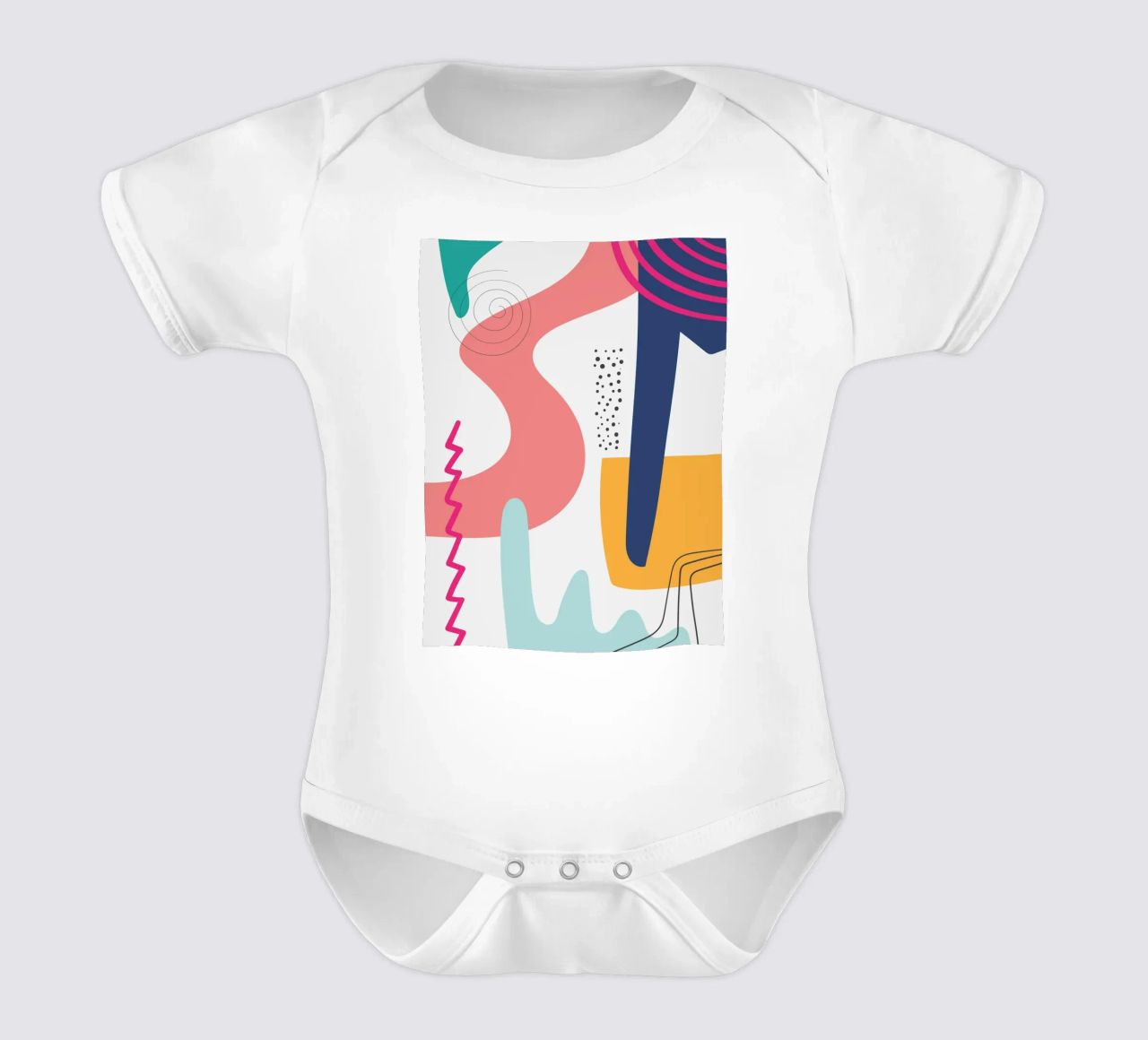 Abstract Modern Colourful Pop Art short-sleeve baby romper by Whole©