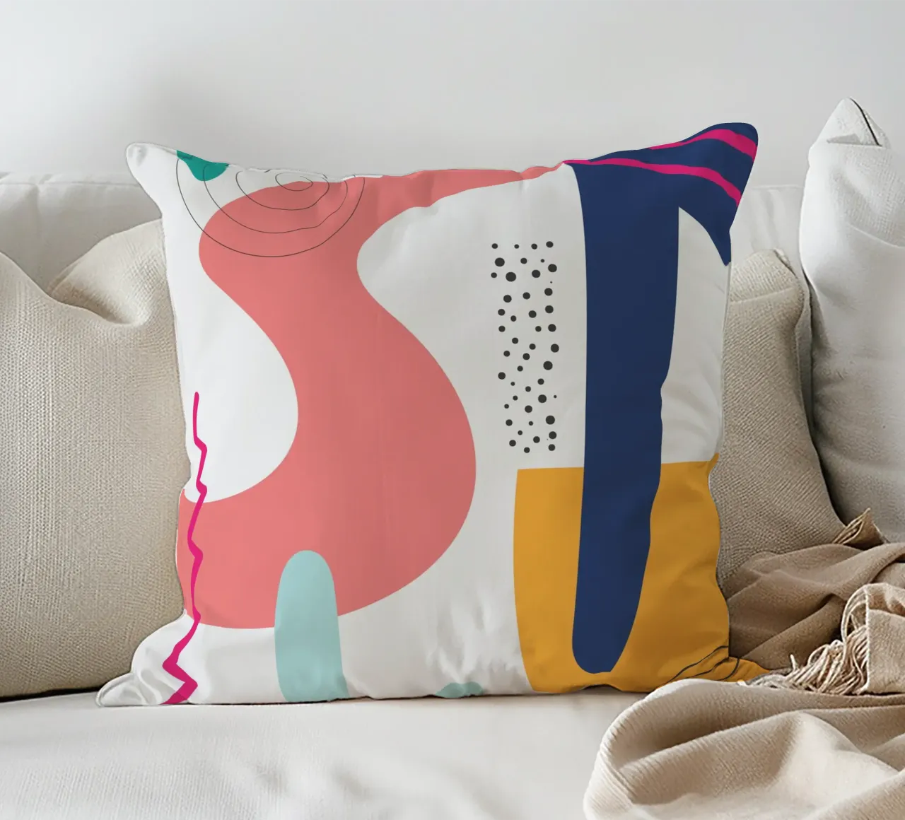 Pop Art astratta moderna e colorata cuscino da Whole©