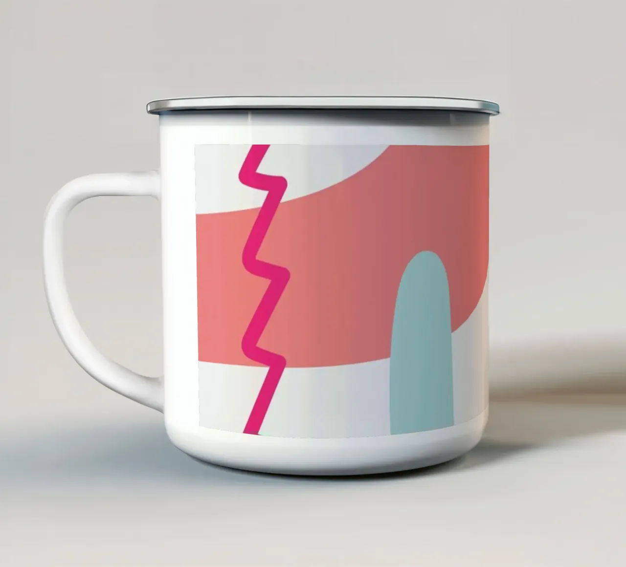 Abstract Modern Kleurrijk Pop Art emaille mok van Whole©