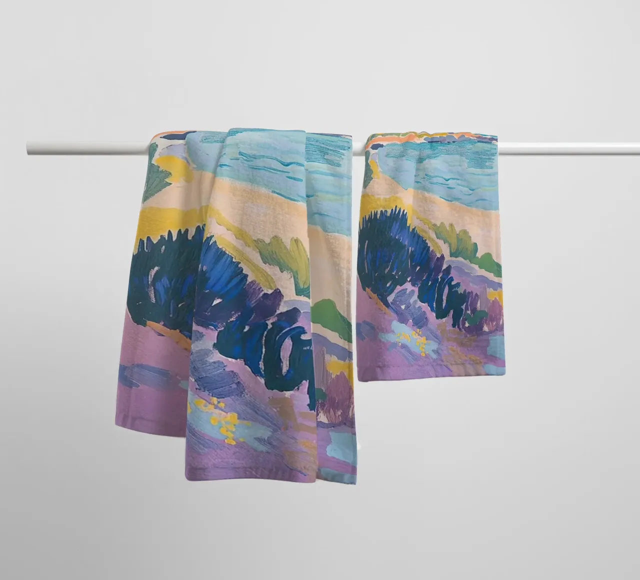 Fauvismo di ispirazione matissiana Mare Tropicale Pastello Botanico asciugamano da bagno da Euphoria Theresa