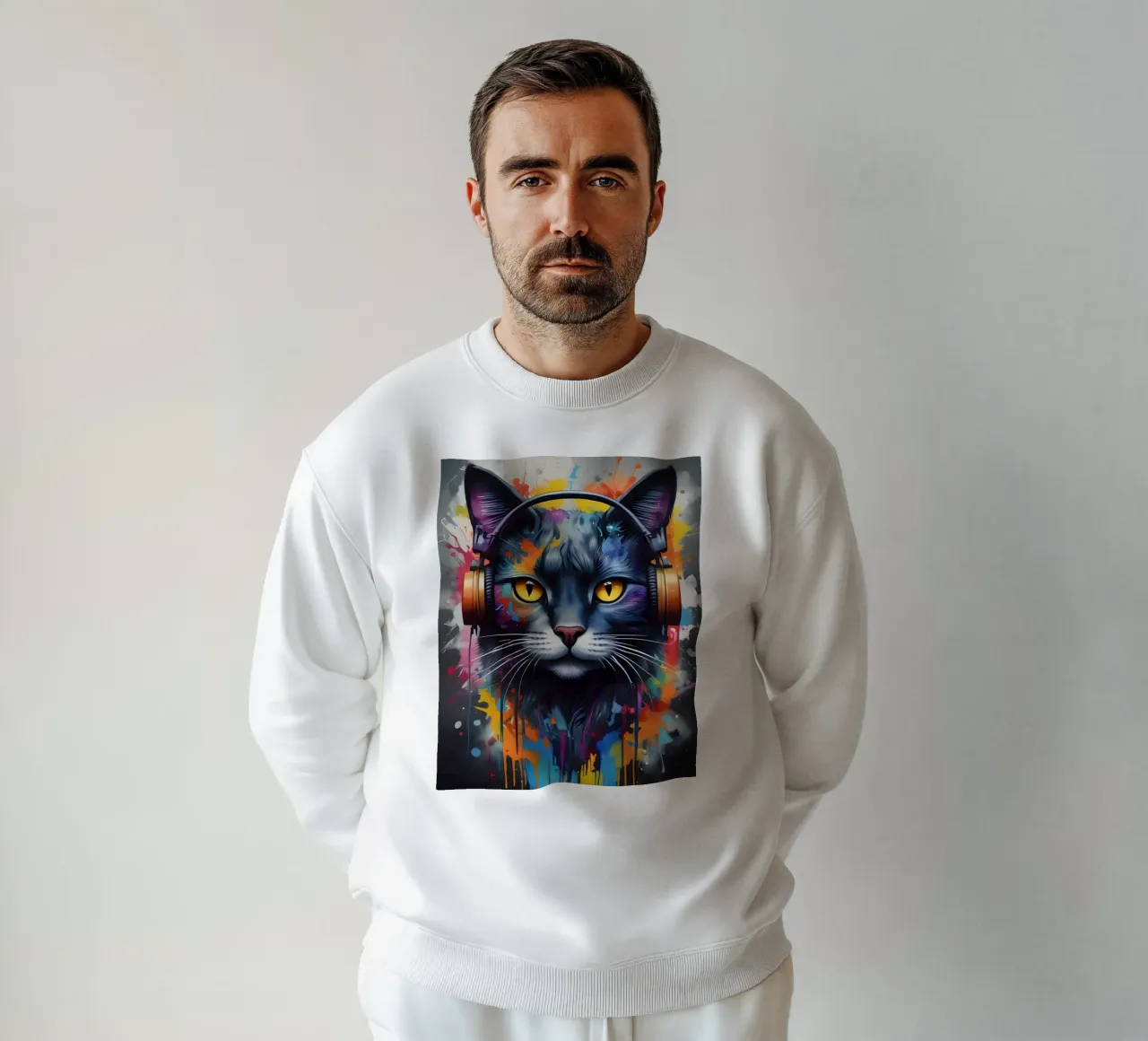 Cat music sweatshirt by MakArena