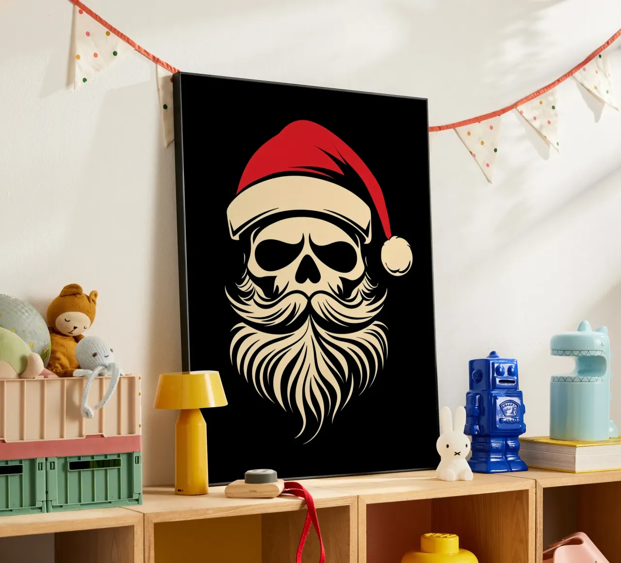 Cranio di Babbo Natale | Interpretazione natalizia provocatoria alluminio dibond da Autofocus