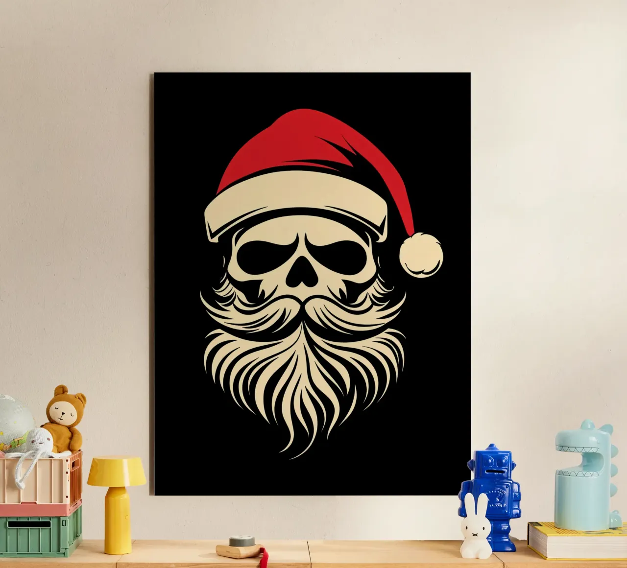 Cranio di Babbo Natale | Interpretazione natalizia provocatoria alluminio dibond da Autofocus
