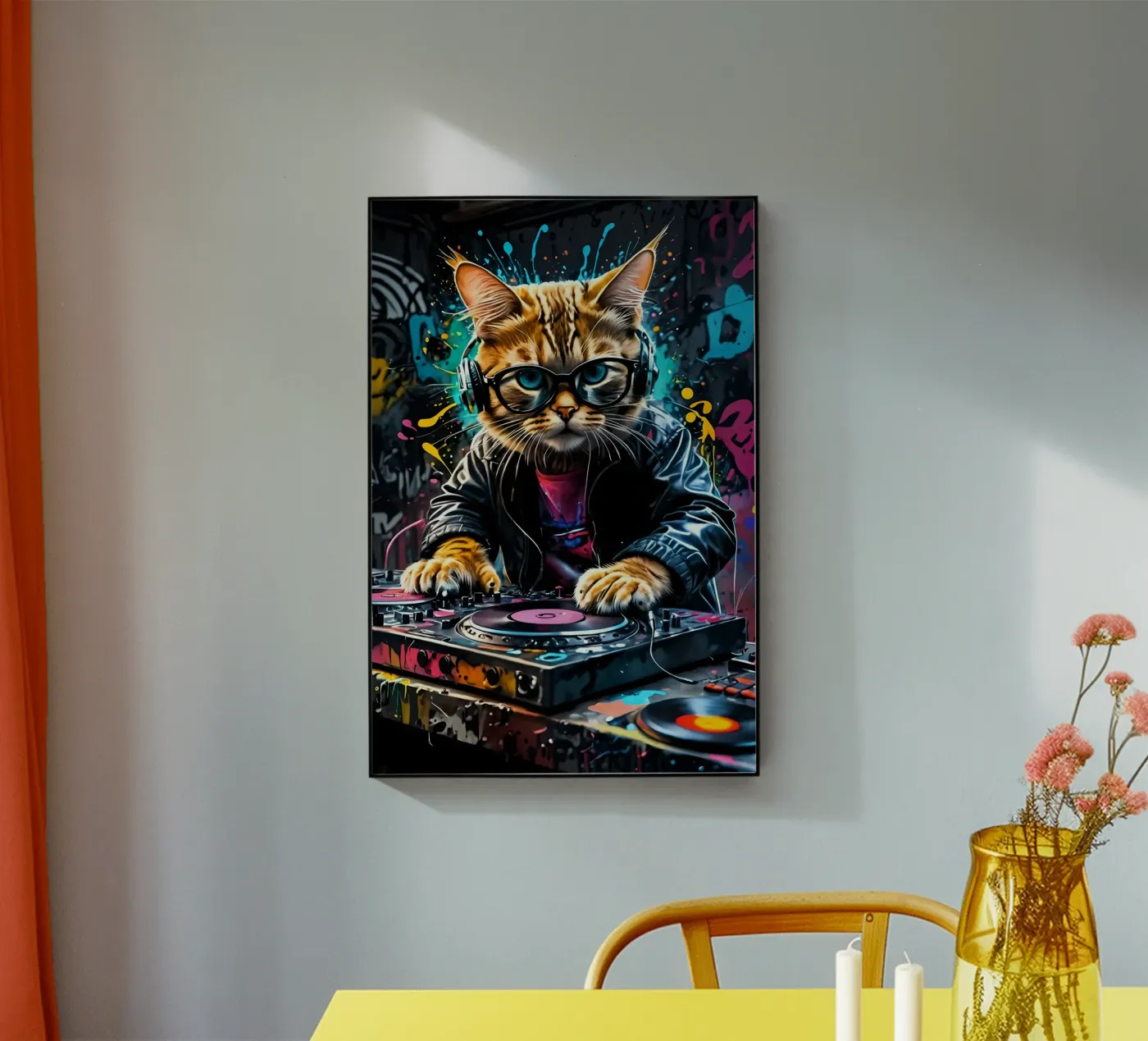 Cat dj acrylic glass by MakArena