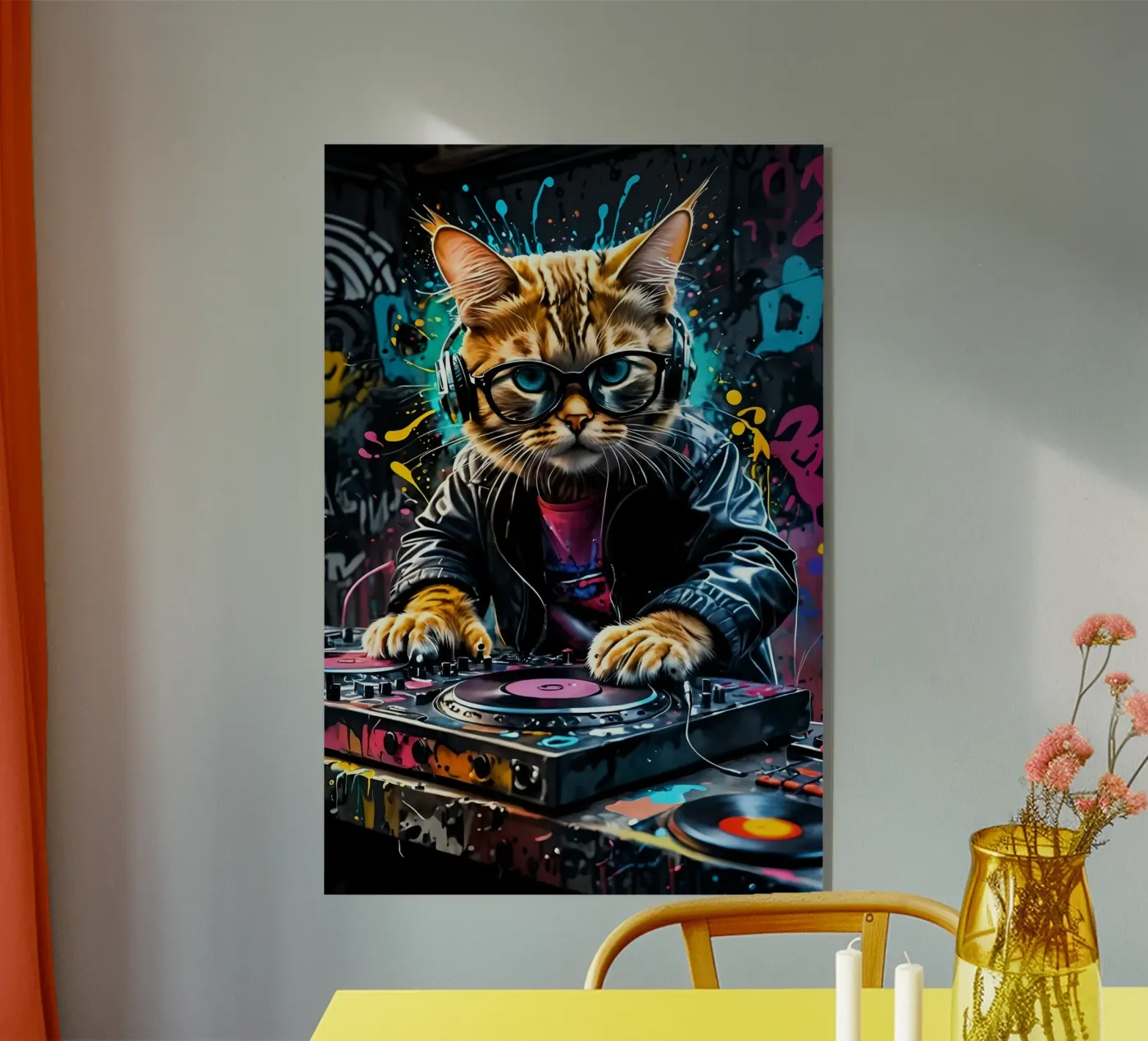 Cat dj acrylic glass by MakArena