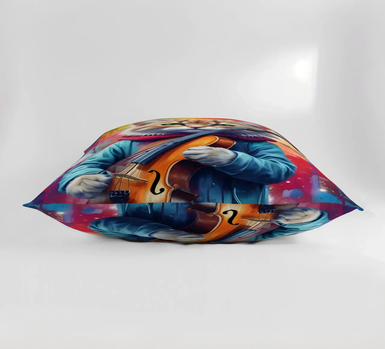 Cat and violin decorative cushion by MakArena