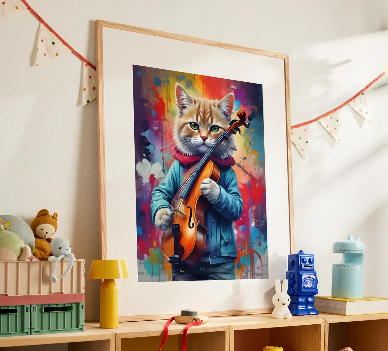 Cat and violin hahnemühle by MakArena