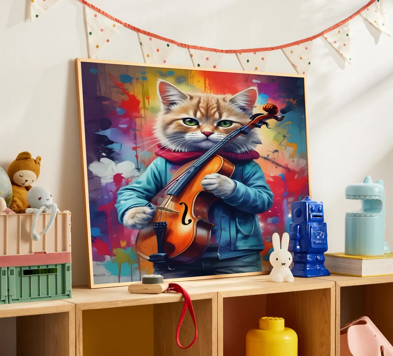 Cat and violin hahnemühle by MakArena