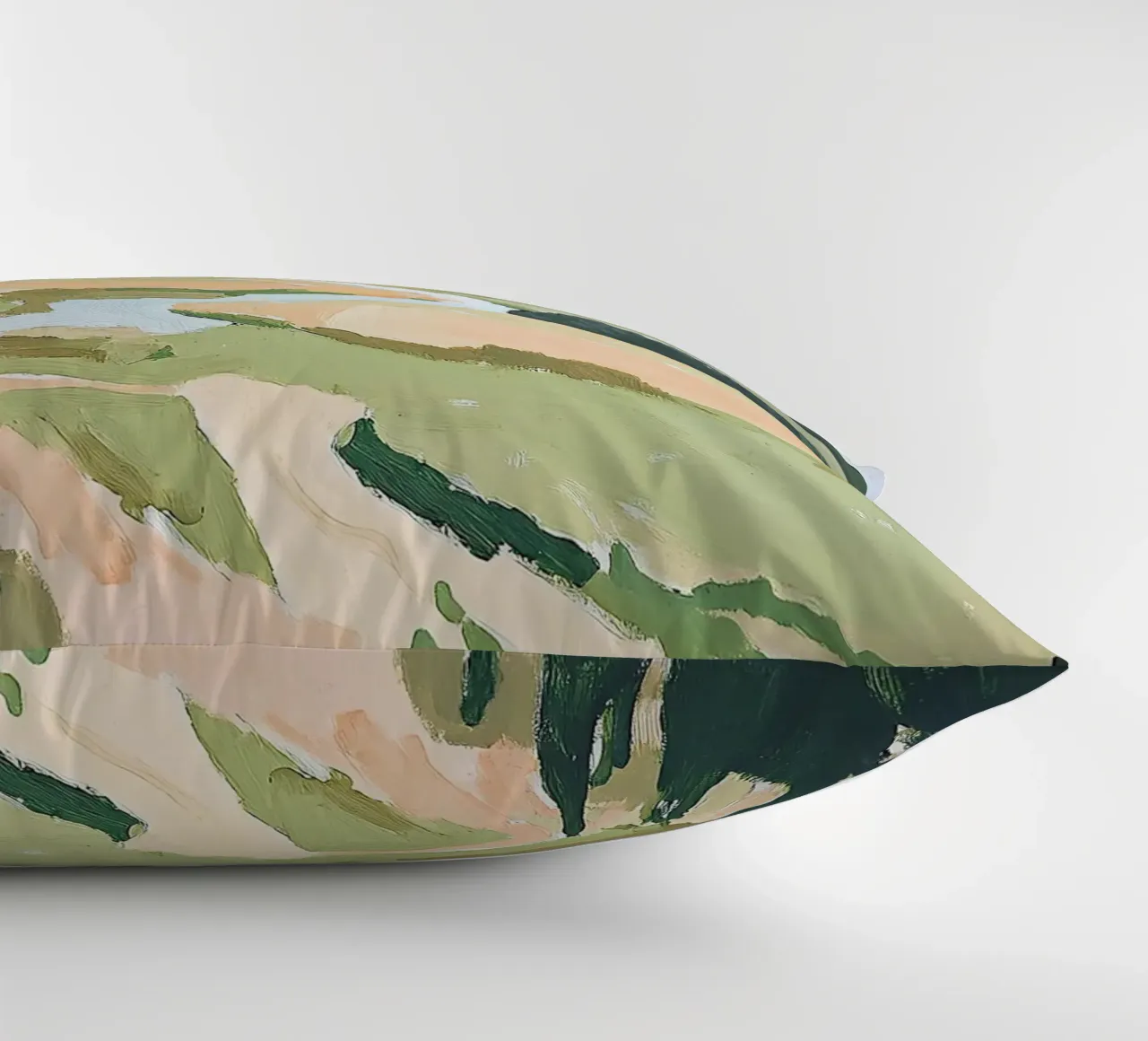 Landscape Green Pastel Fauvism Mountains Nature decorative cushion by Euphoria Theresa