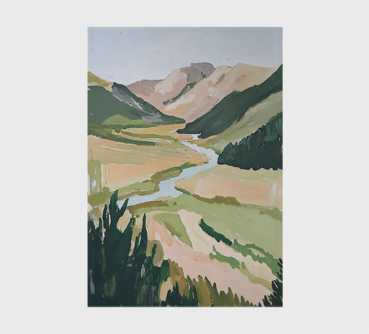 Landscape Green Pastel Fauvism Mountains Nature notebook by Euphoria Theresa