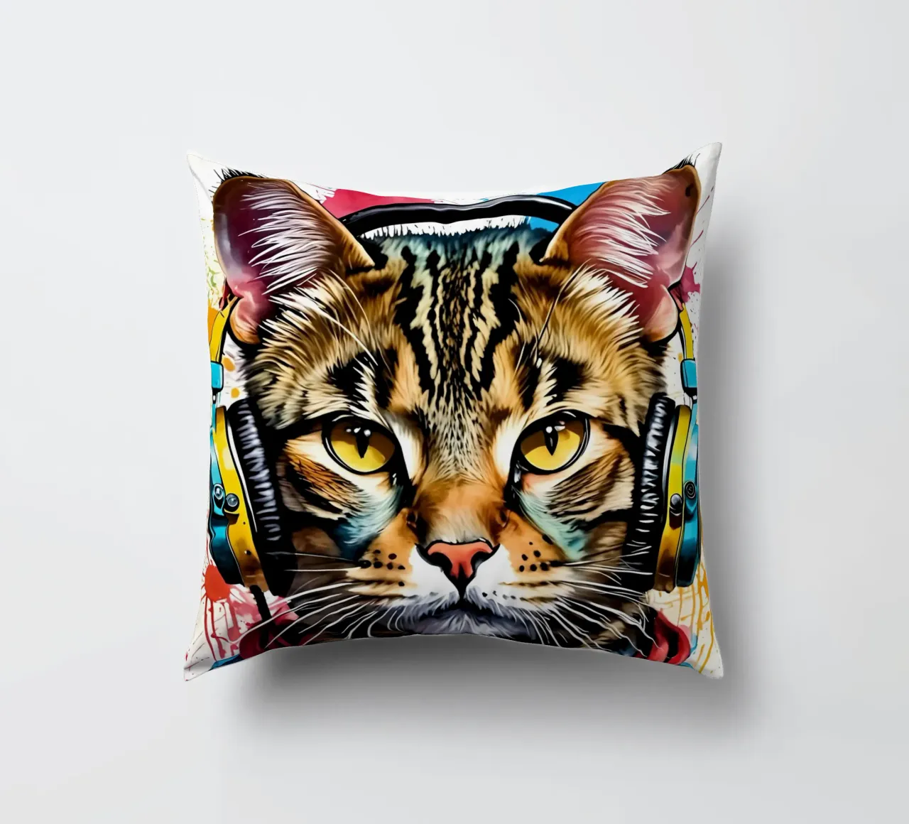Gatto in cuffia cuscino da MakArena