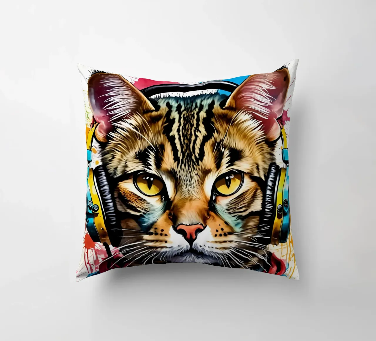 Gatto in cuffia cuscino da MakArena